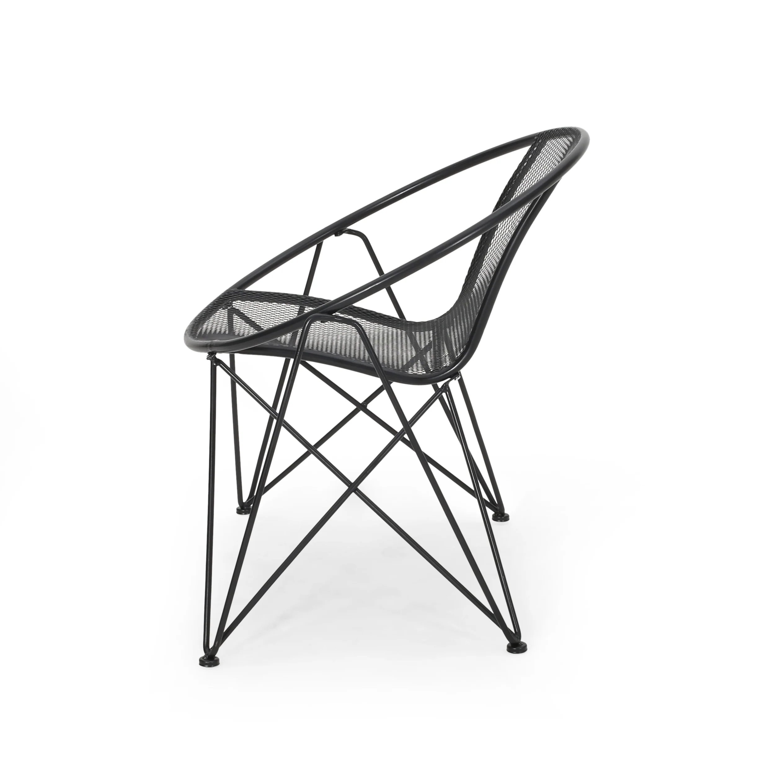 Graham Modern Outdoor Iron Club Chair (Set of 2) - furnishings