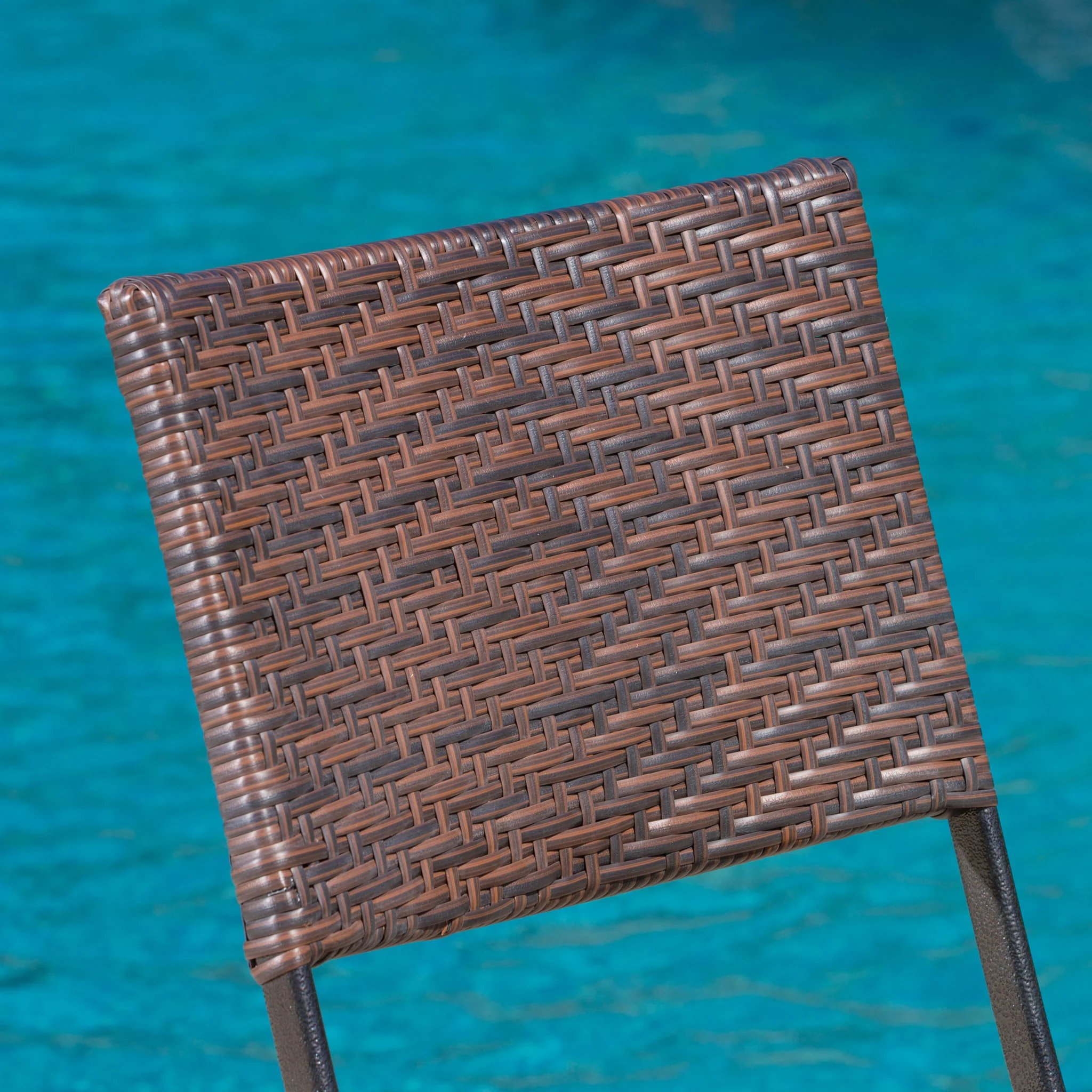 Cantinela 3pc Outdoor Wicker Folding Bistro Set - furnishings