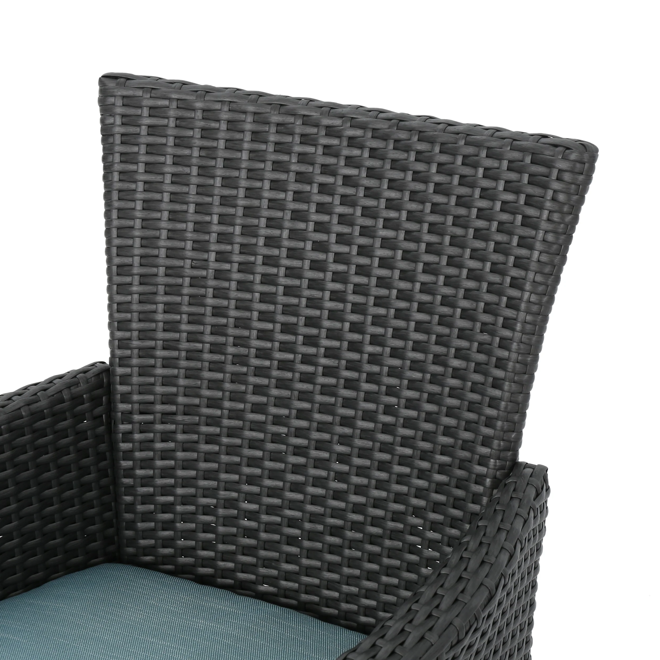 Clementine Outdoor Wicker Dining Chairs with Water Resistant Cushions - Set of 2 - furnishings