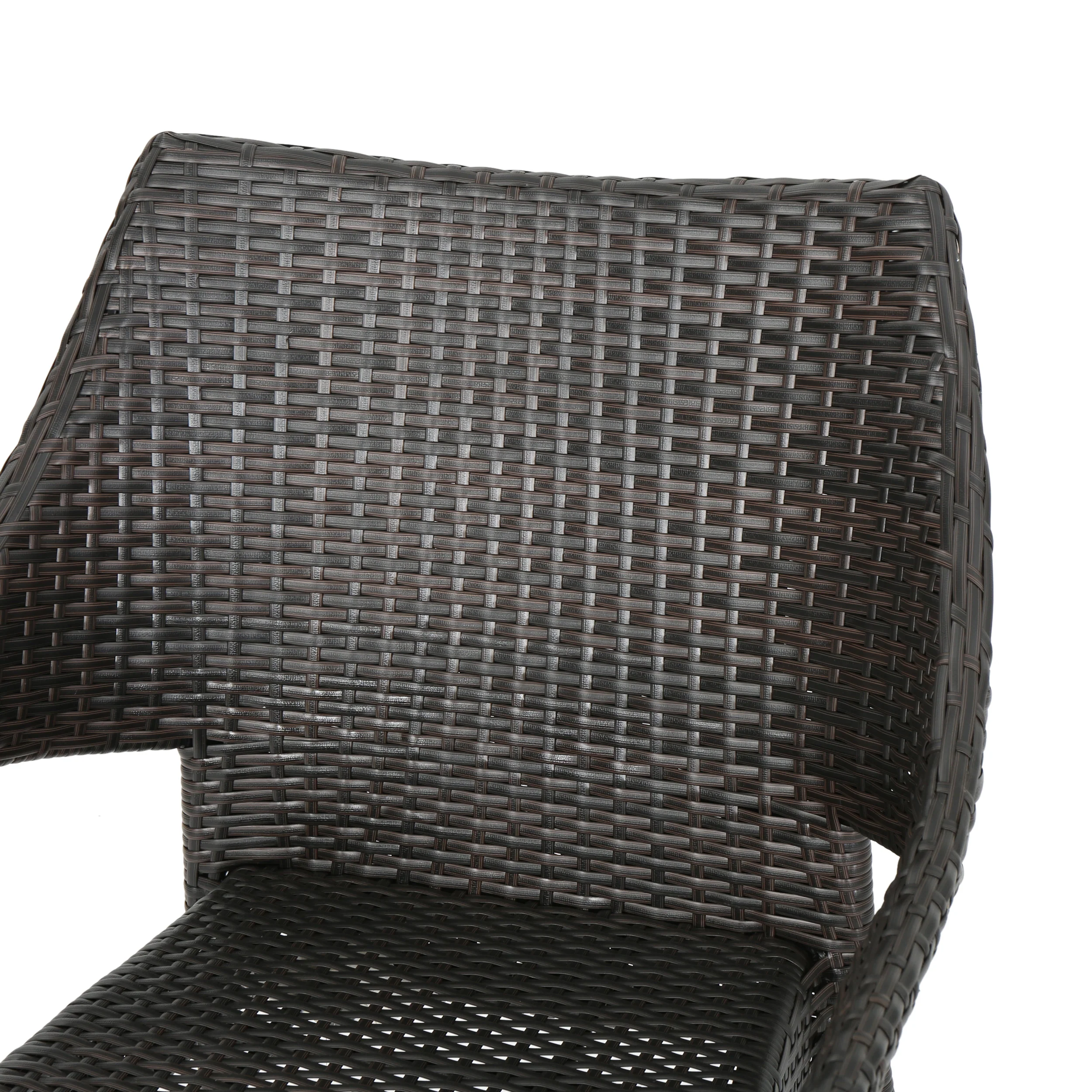 Penbrook Outdoor 3 Piece Multi-brown Wicker Chat Set - furnishings