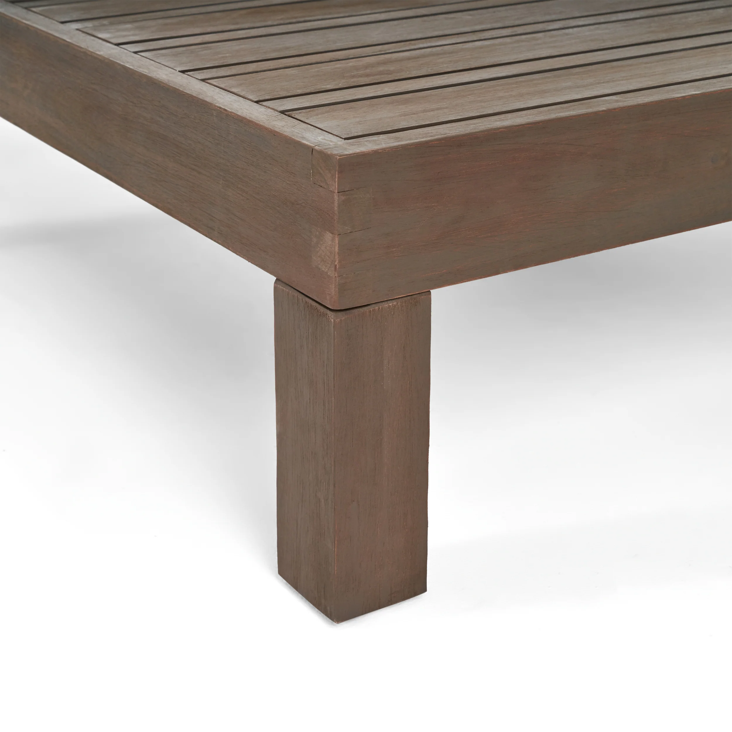 Keith Outdoor Acacia Wood Left Arm Loveseat and Coffee Table Set with Cushion - furnishings
