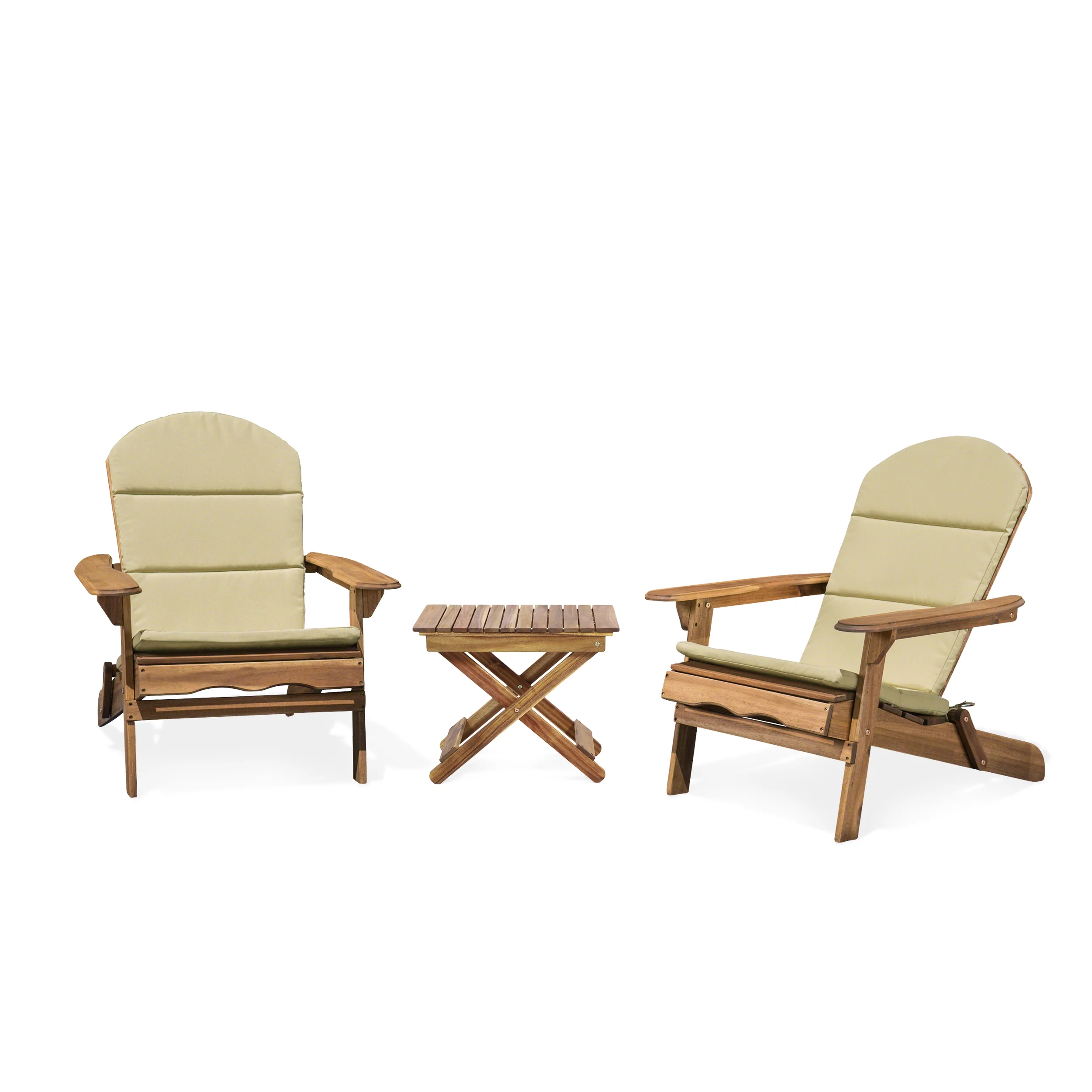Reed Outdoor 2 Seater Acacia Wood Chat Set with Water Resistant Cushions - furnishings