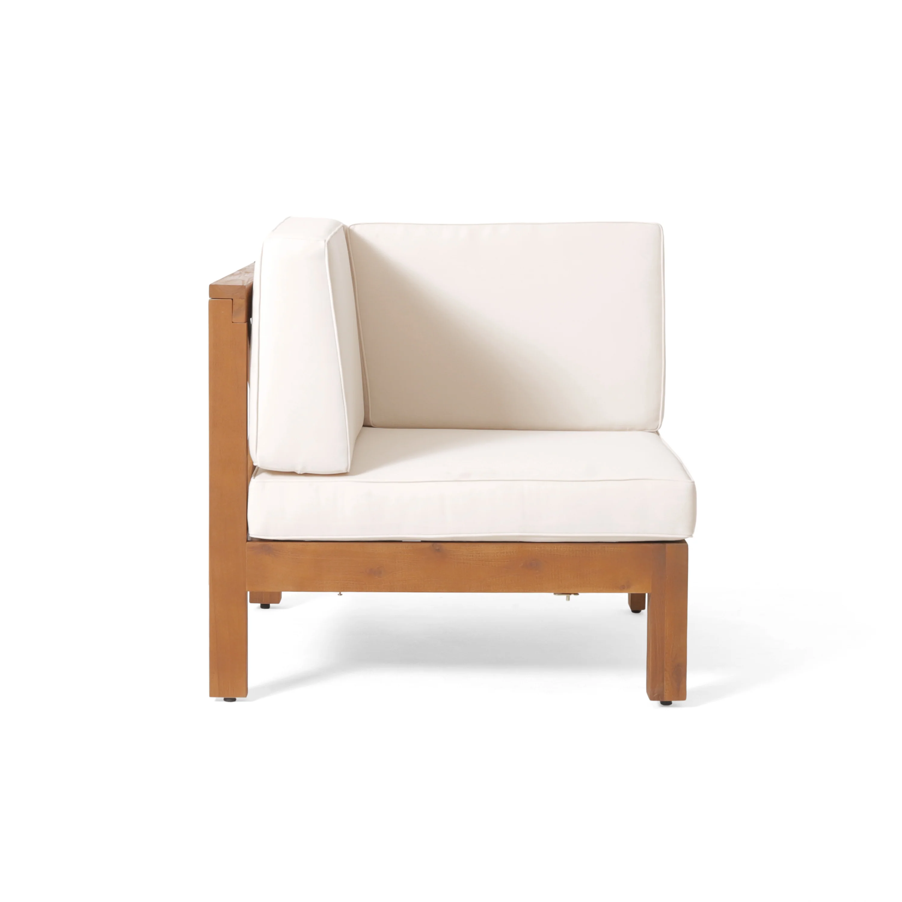 Cynthia Outdoor Acacia Wood 10 Seater U-Shaped Sectional Sofa Set with Fire Pit - furnishings