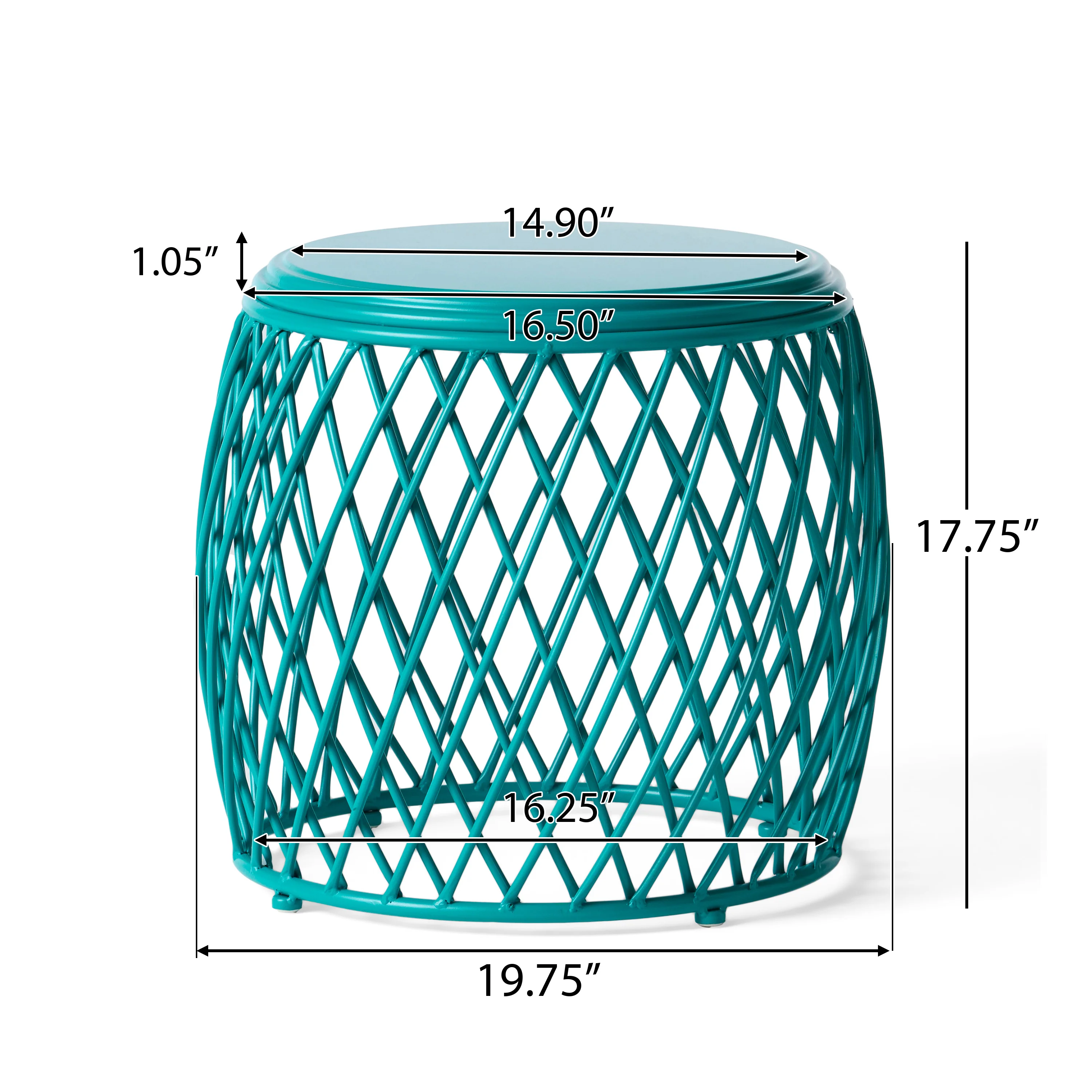 Jadien Outdoor 19 Inch Diameter Lattice Iron Side Table - furnishings