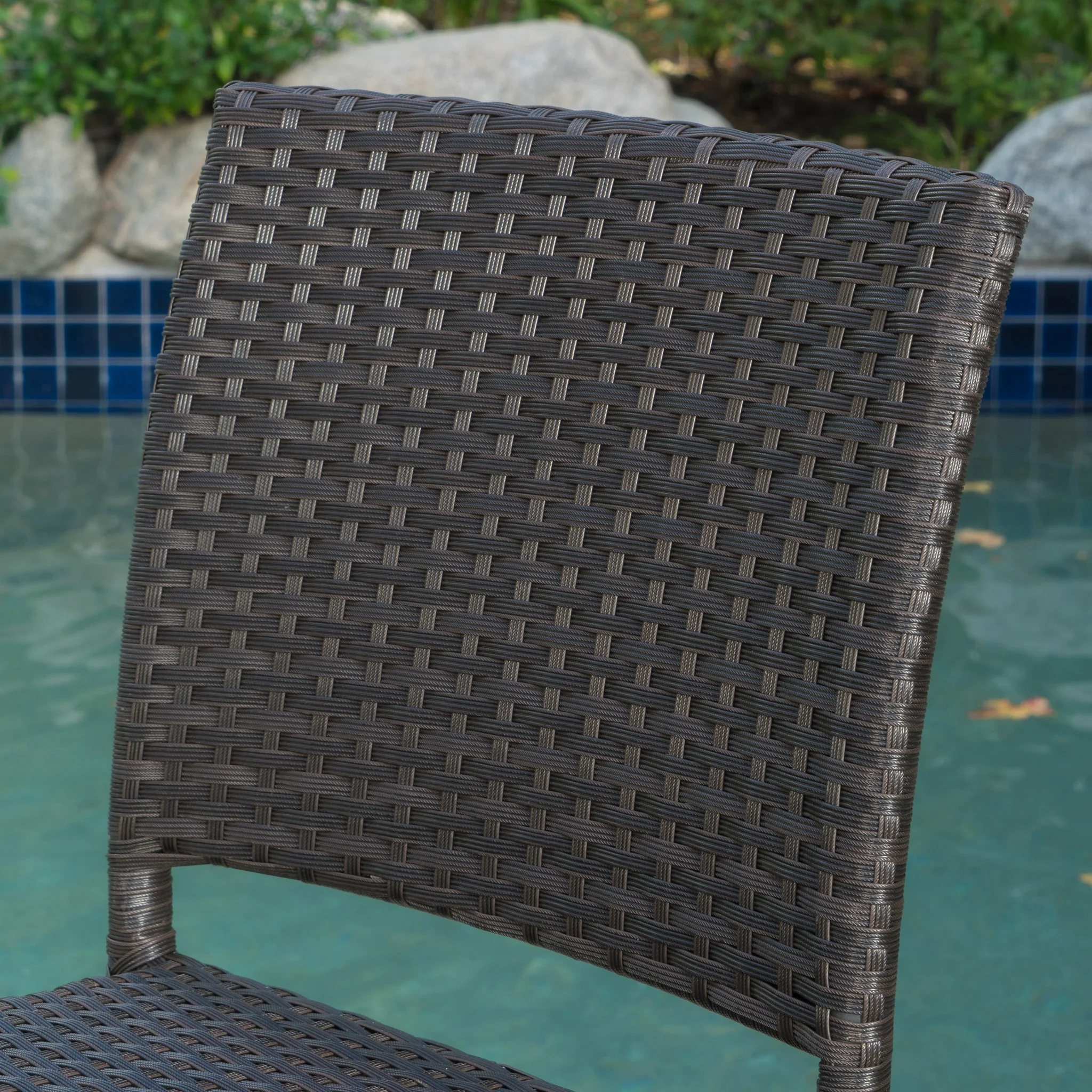 Trestle 29-Inch Outdoors Dark Brown Wicker Barstools (Set of 2) - furnishings