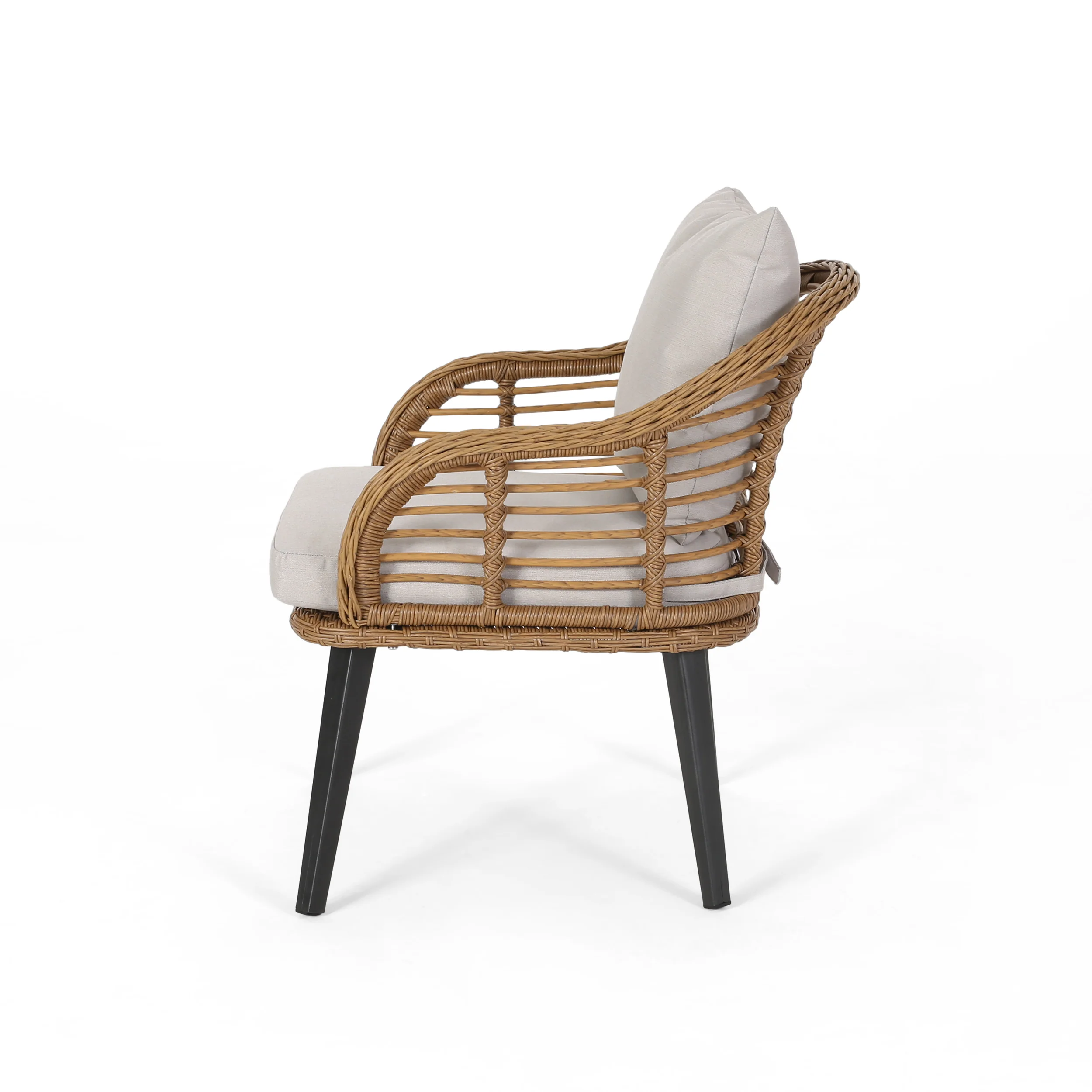 Madison Outdoor Wicker Club Chairs with Cushions (Set of 2) - furnishings