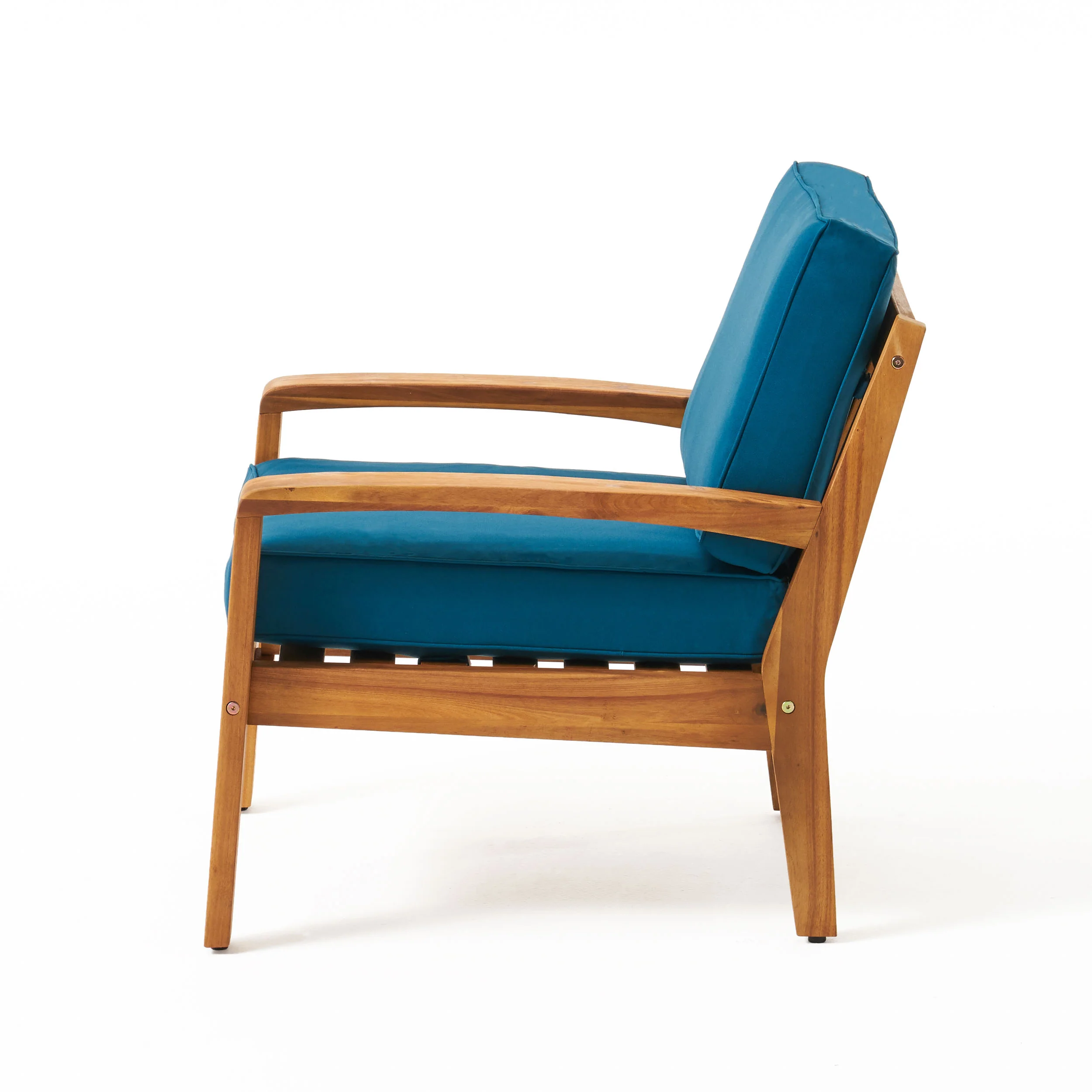 Parma Outdoor Acacia Wood Club Chairs with Cushions (Set of 4) - furnishings