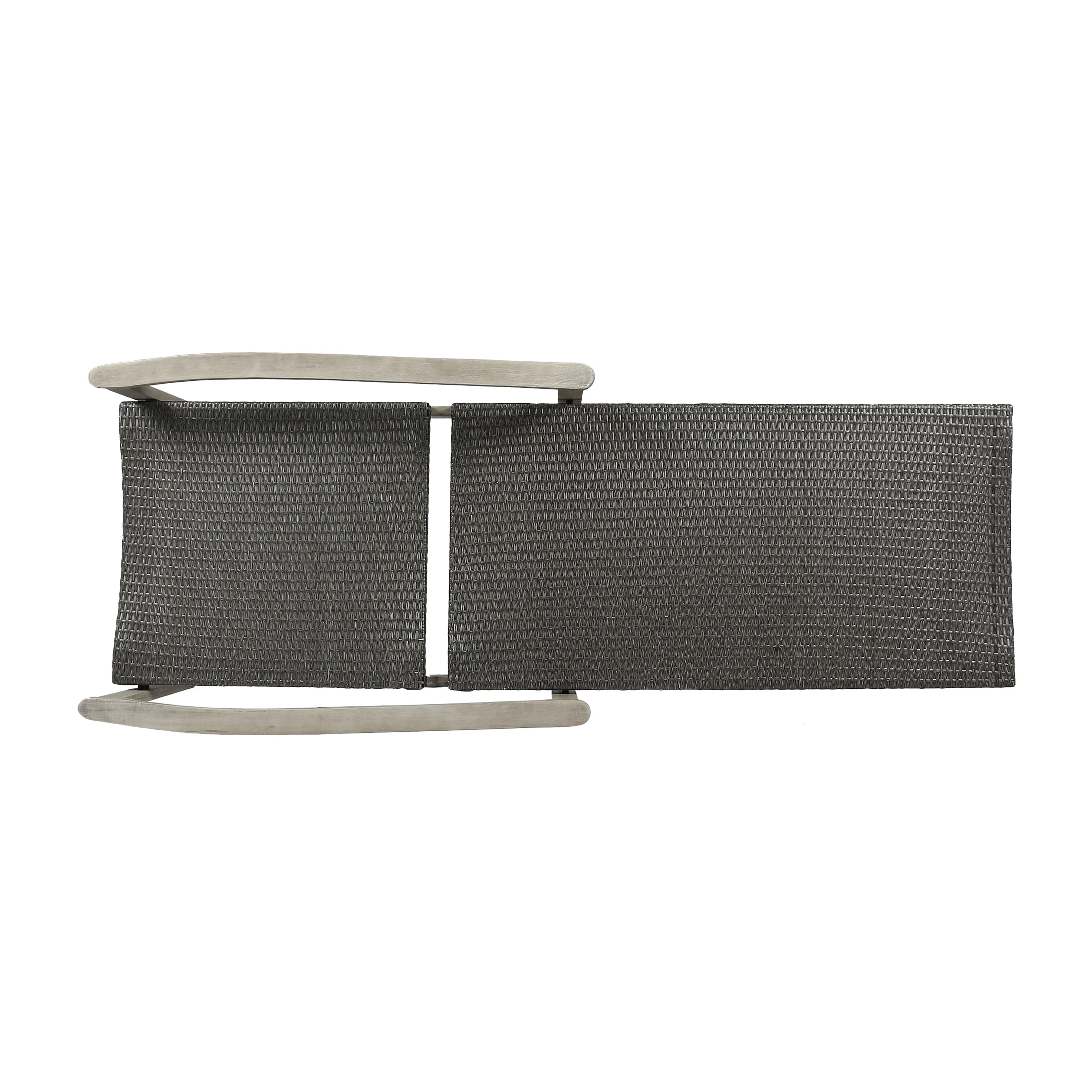 Kyle Outdoor Rustic Acacia Wood Chaise Lounge with Wicker Seating - furnishings