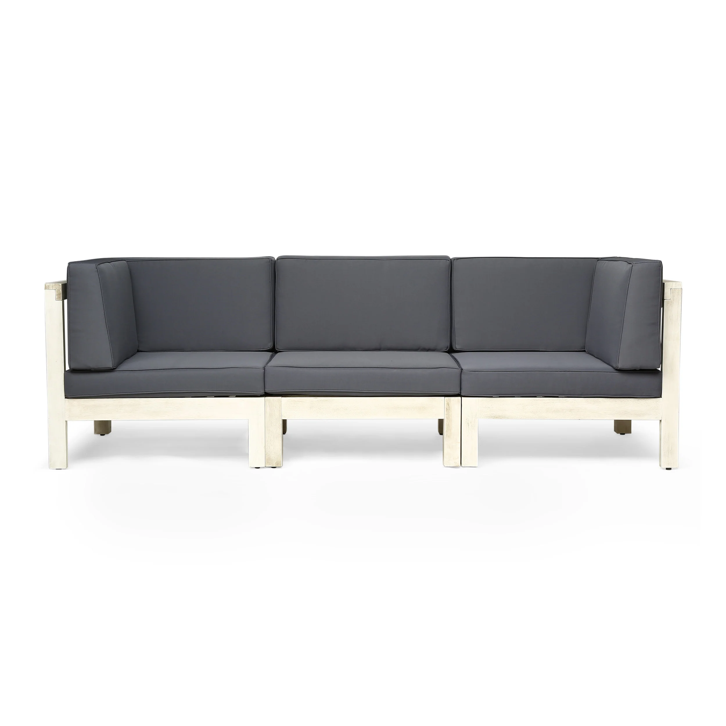 Dawson Outdoor Sectional Sofa Set - 3-Seater - Acacia Wood - Outdoor Cushions - furnishings