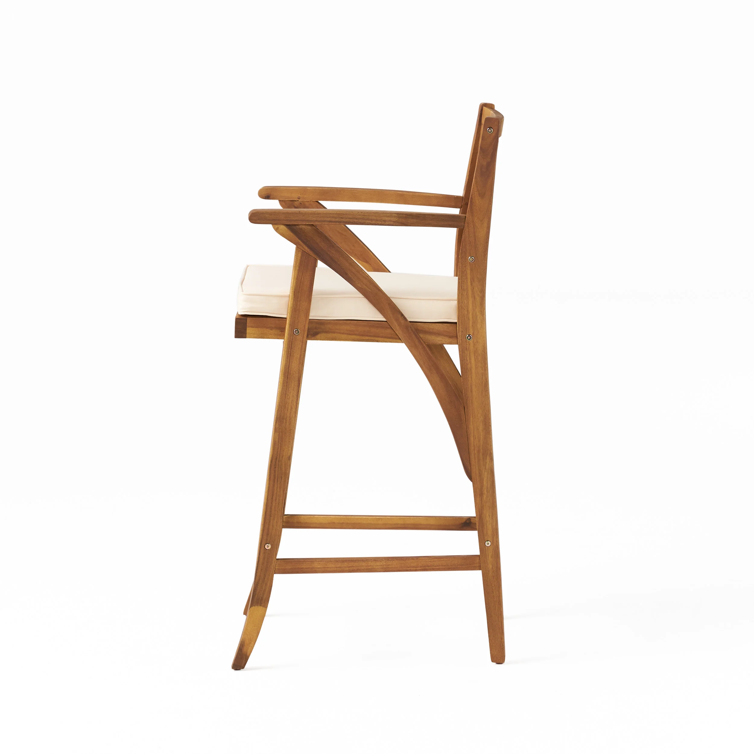 Anguilla 30-Inch Teak Finish Acacia Wood Outdoor Barstools - furnishings