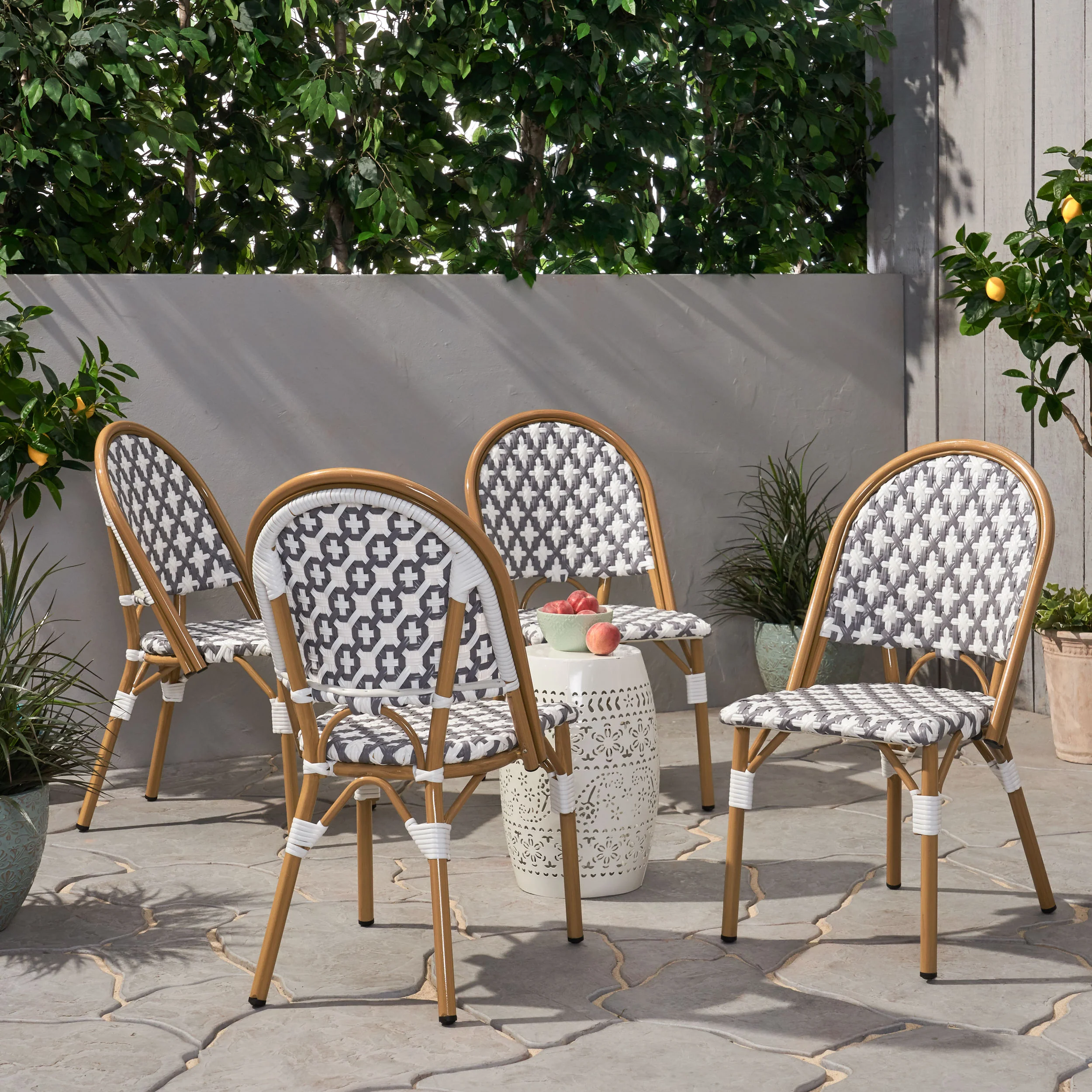Jordy Outdoor French Bistro Chair (Set of 4) - furnishings