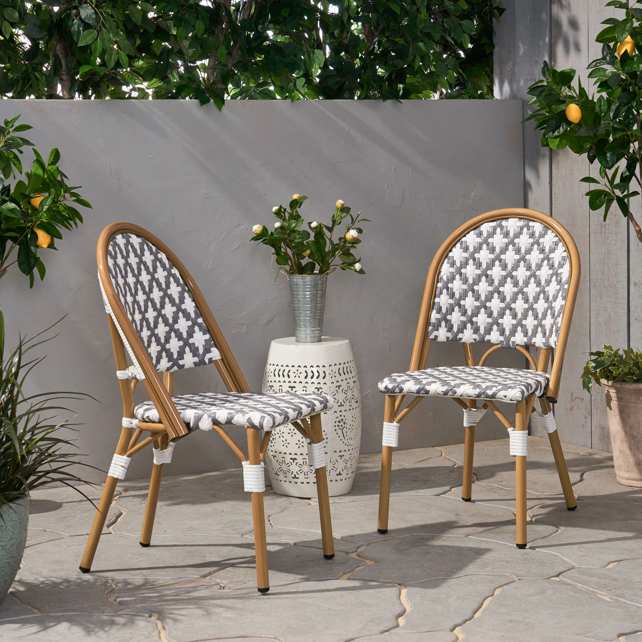 Jordy Outdoor French Bistro Chair (Set of 2) - furnishings