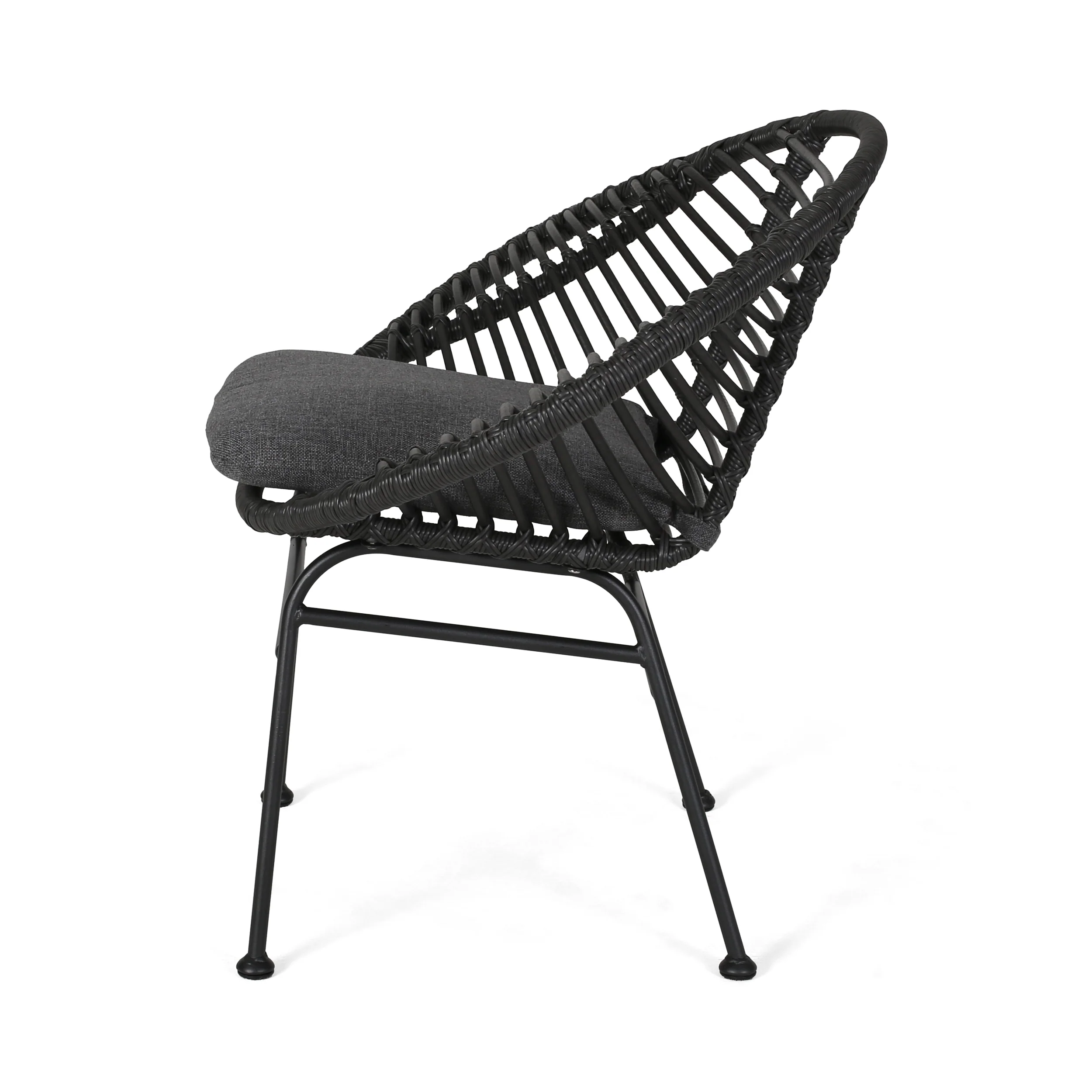 Aleah Outdoor Woven Faux Rattan Chairs with Cushions (Set of 2) - furnishings