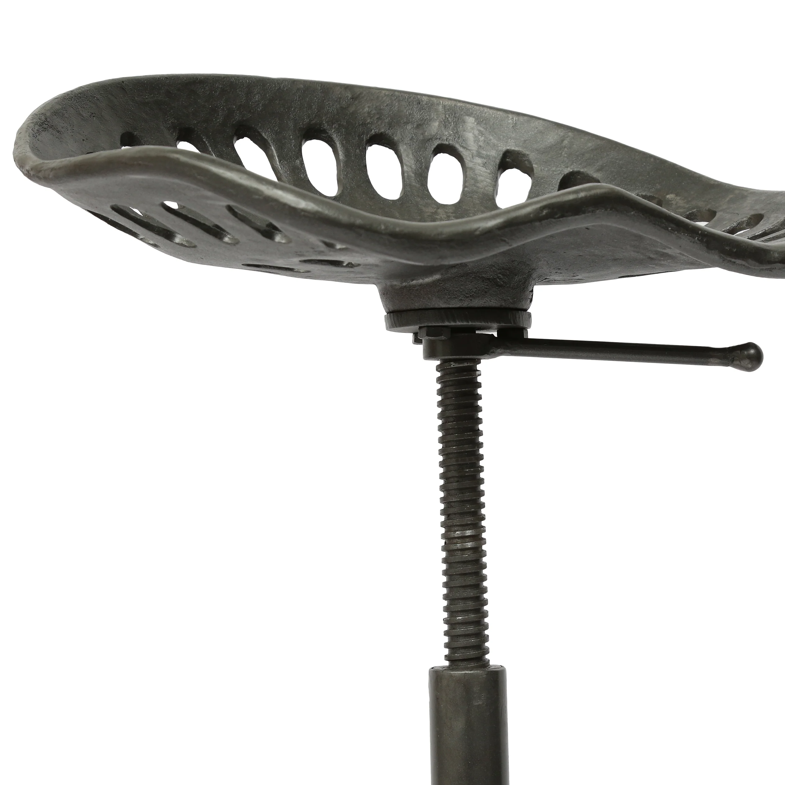 Laymon Industrial Handcrafted Cast Iron Saddle Seat Barstool - furnishings