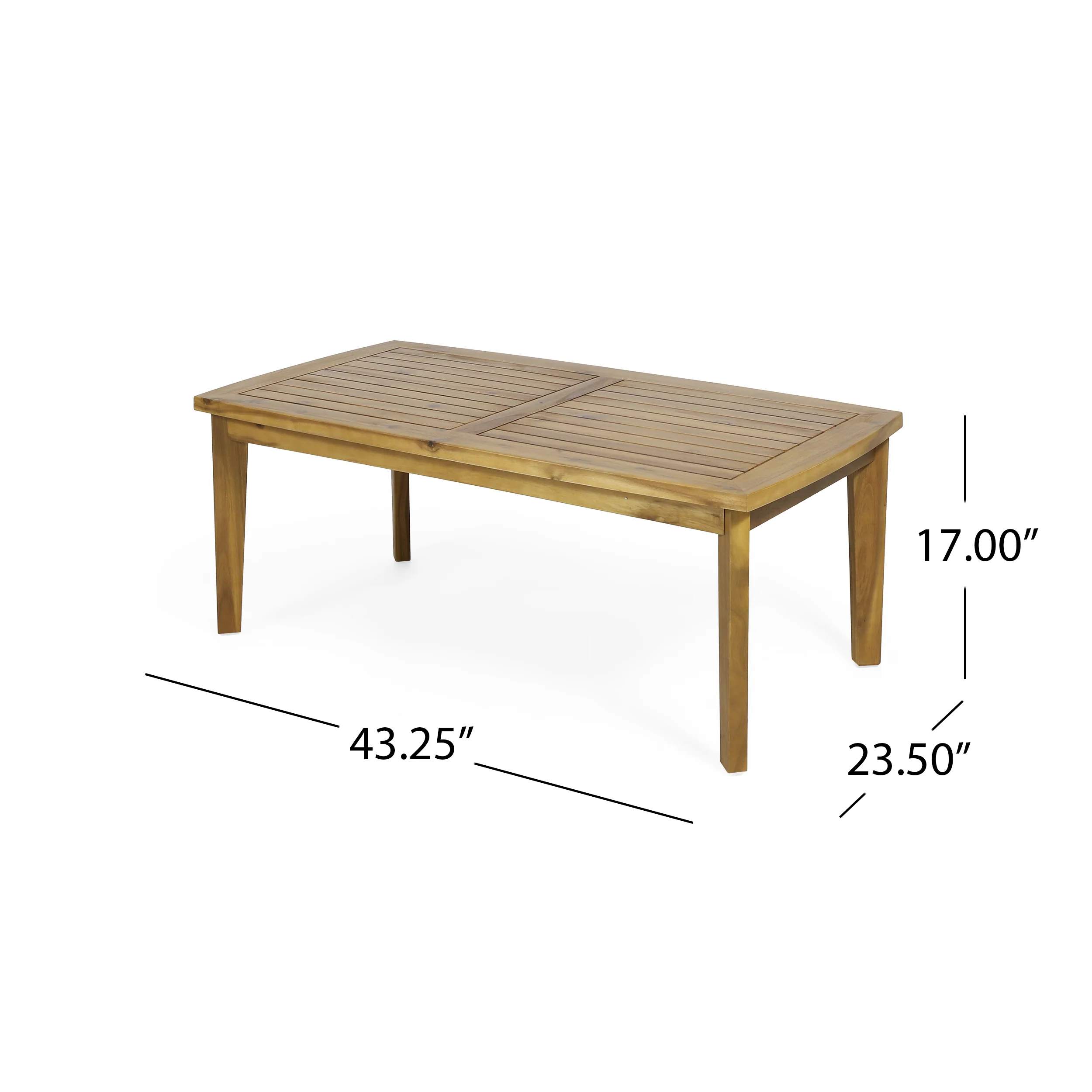 Dean Outdoor Acacia Wood Rectangular Coffee Table, Teak - furnishings