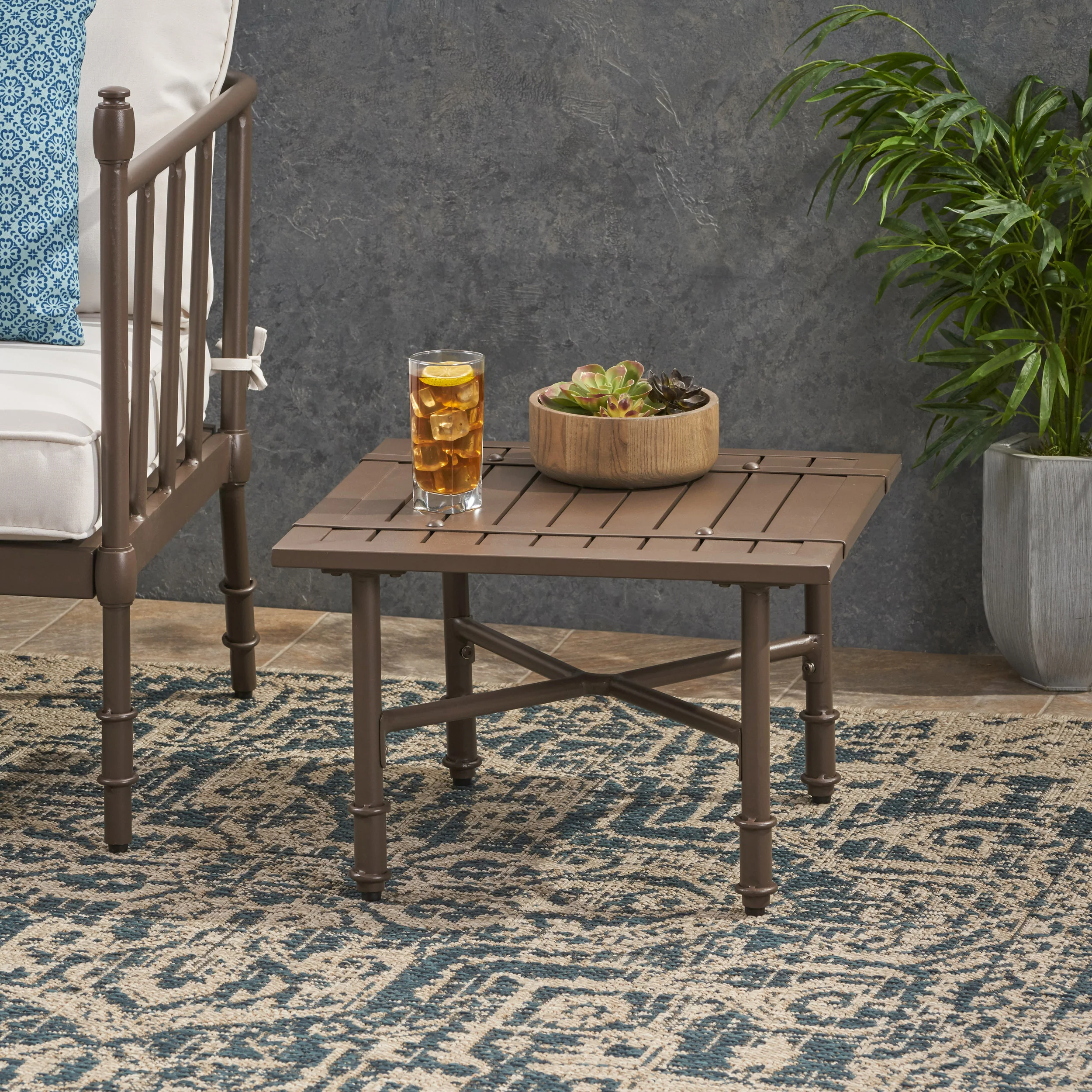 Francis Outdoor Aluminum Side Table - furnishings