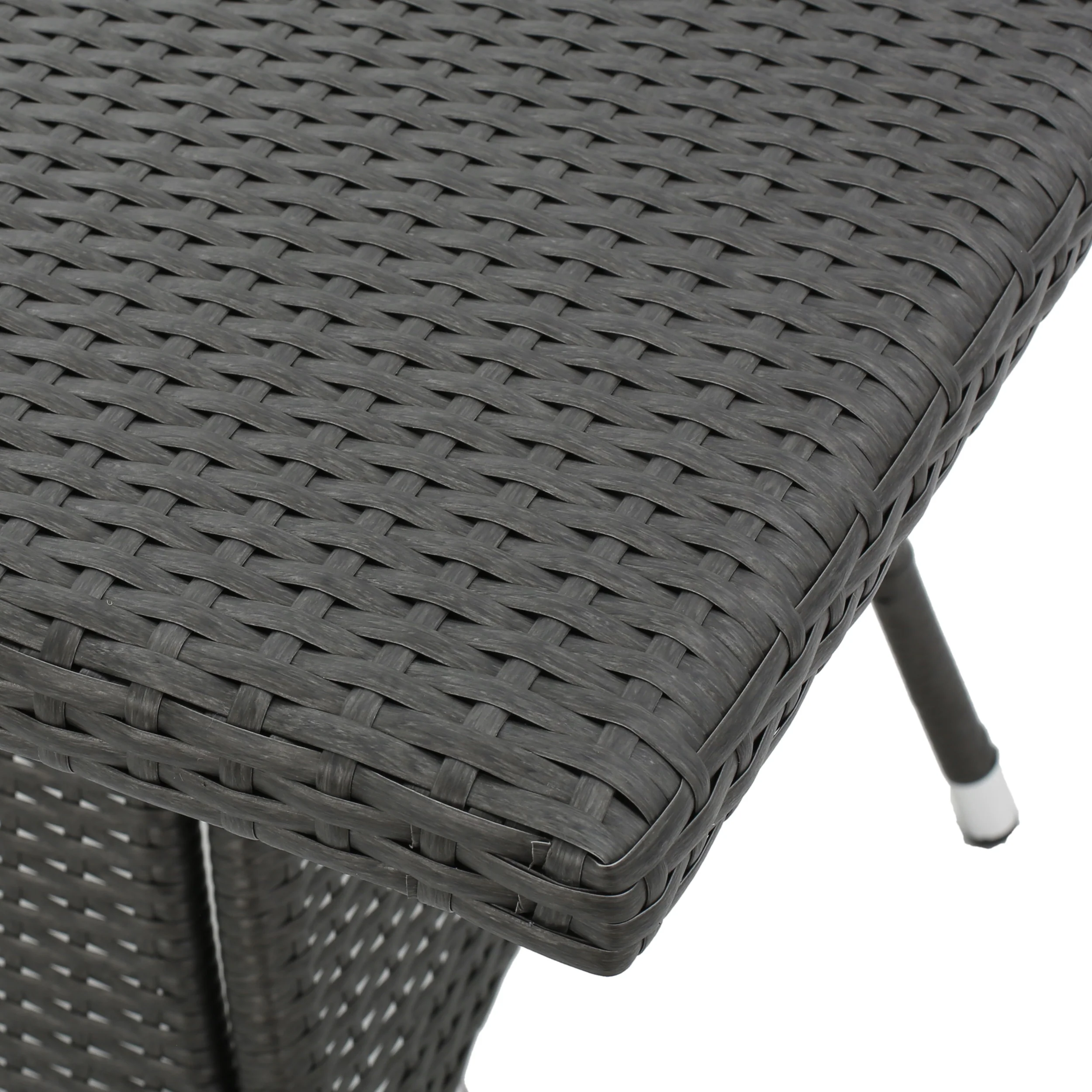 Bristle Contemporary Outdoor Square Gray Wicker Dining Table - furnishings