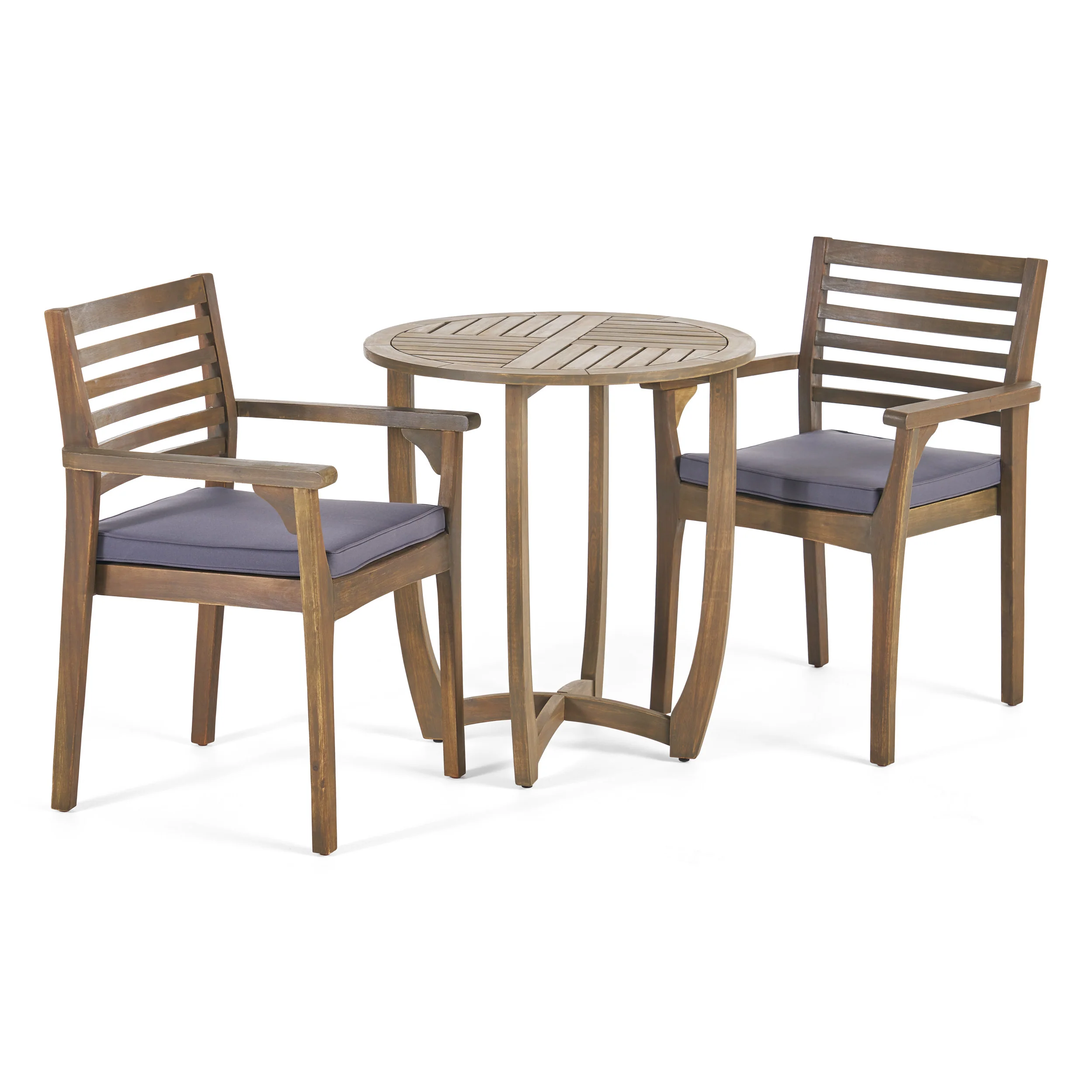 Phoenix Outdoor Acacia 2-Seater Bistro Set with Cushions and 28