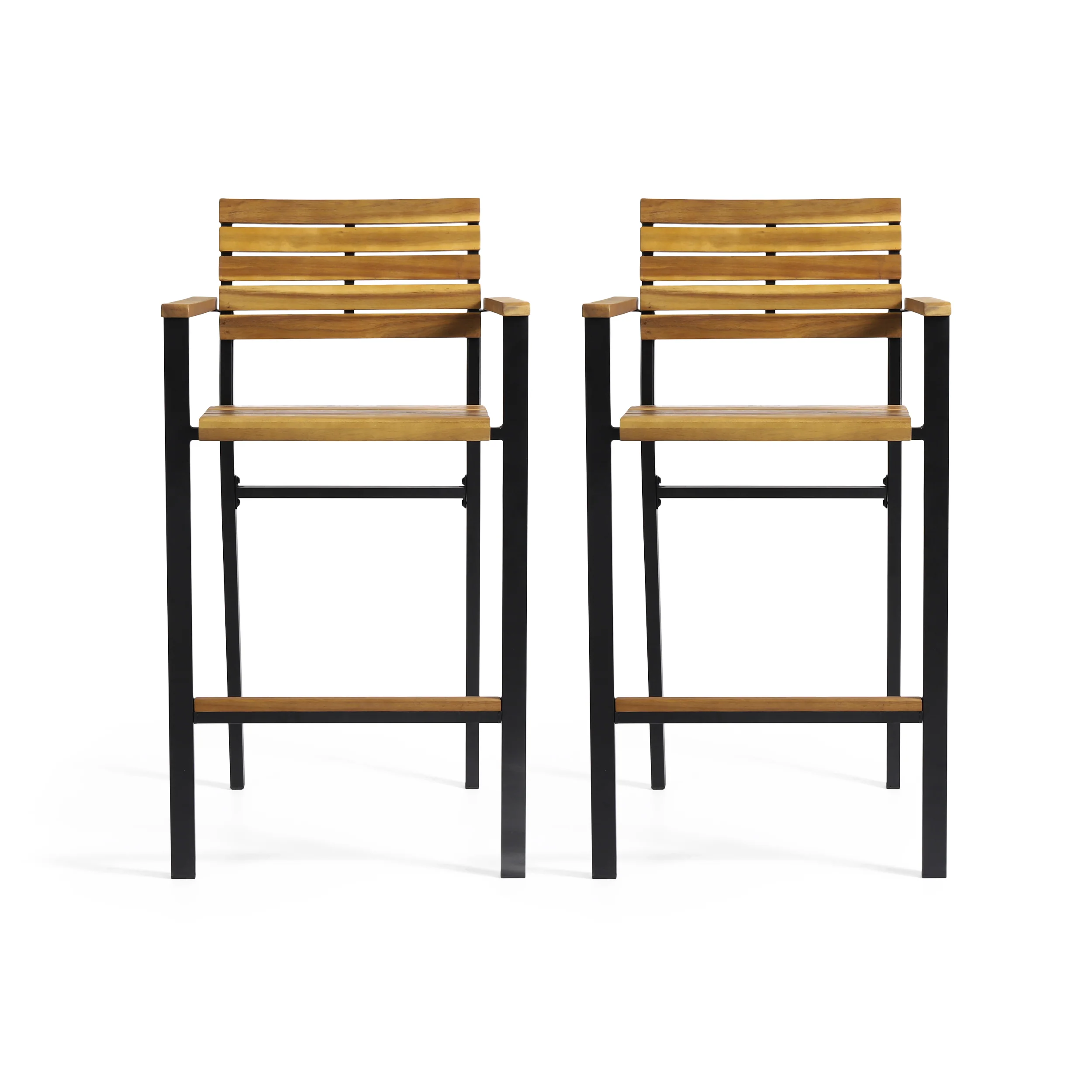 Darryn Modern Industrial Acacia Wood Barstool (Set of 2) - furnishings