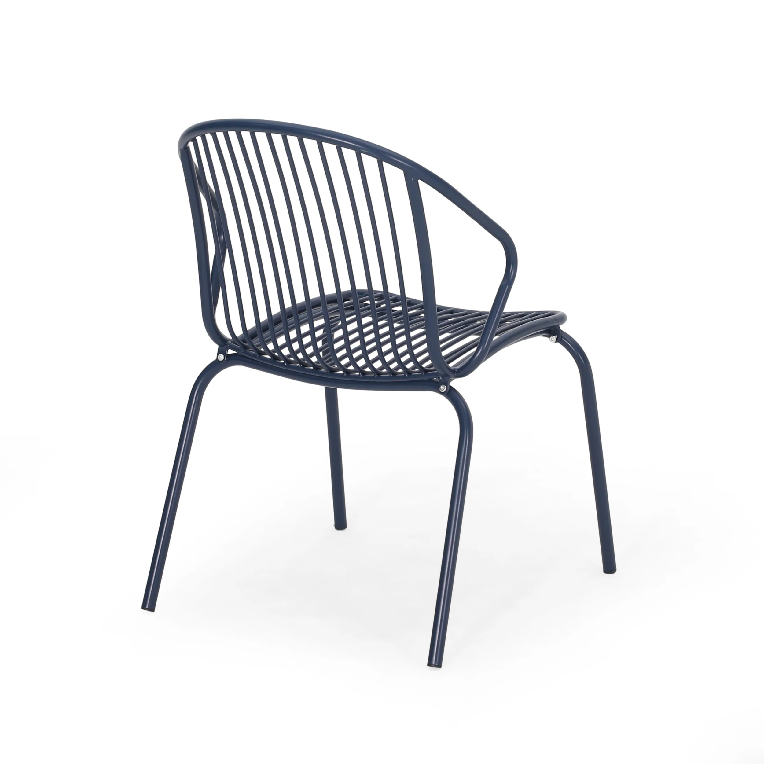 Emily Outdoor Modern Iron Club Chair (Set of 2) - furnishings