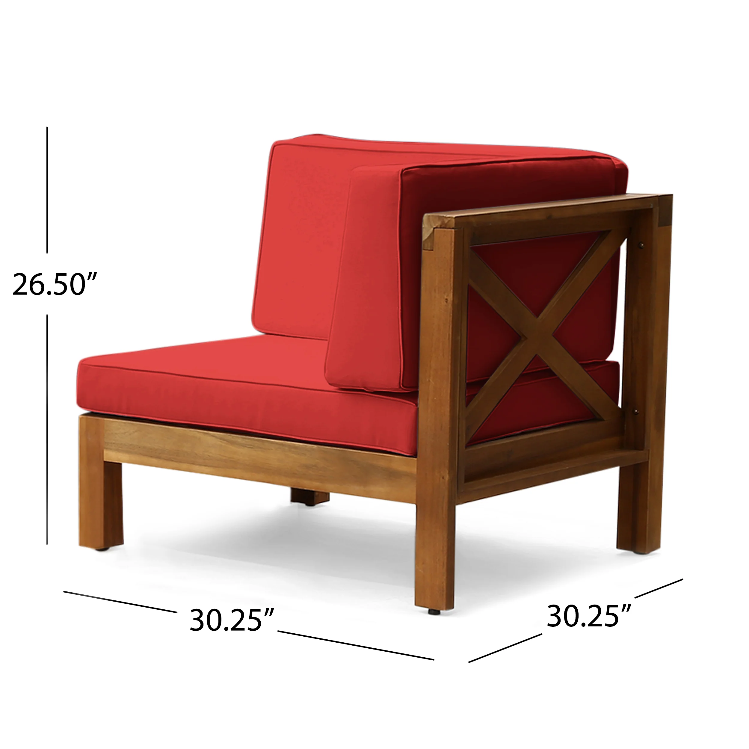 Brava Outdoor Modular Acacia Wood Sofa with Cushions - furnishings