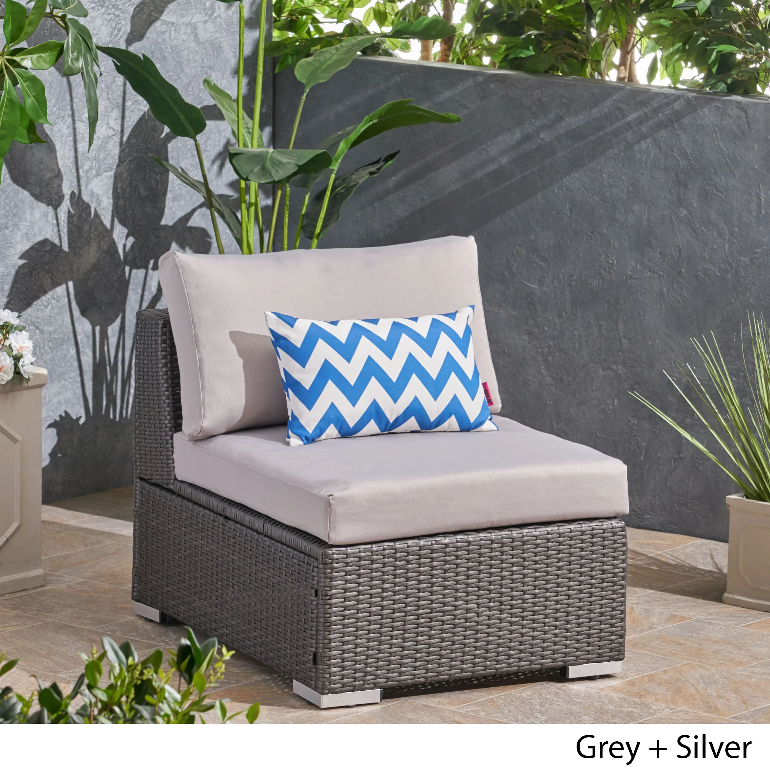 Francisco Outdoor Wicker Sectional Sofa Seat w/ Cushions - furnishings