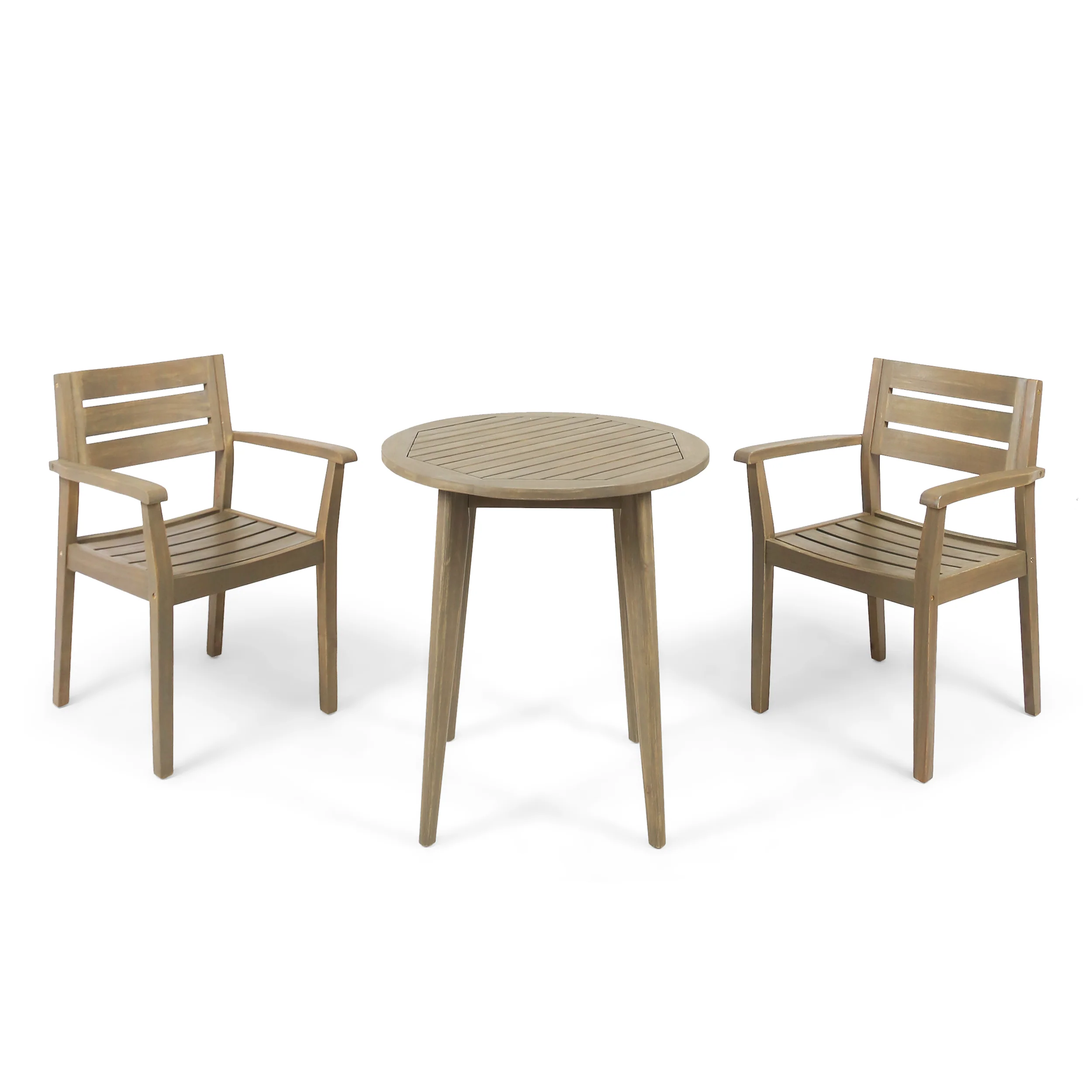 Kuhn Outdoor 3 Piece Acacia Wood Bistro Set - furnishings