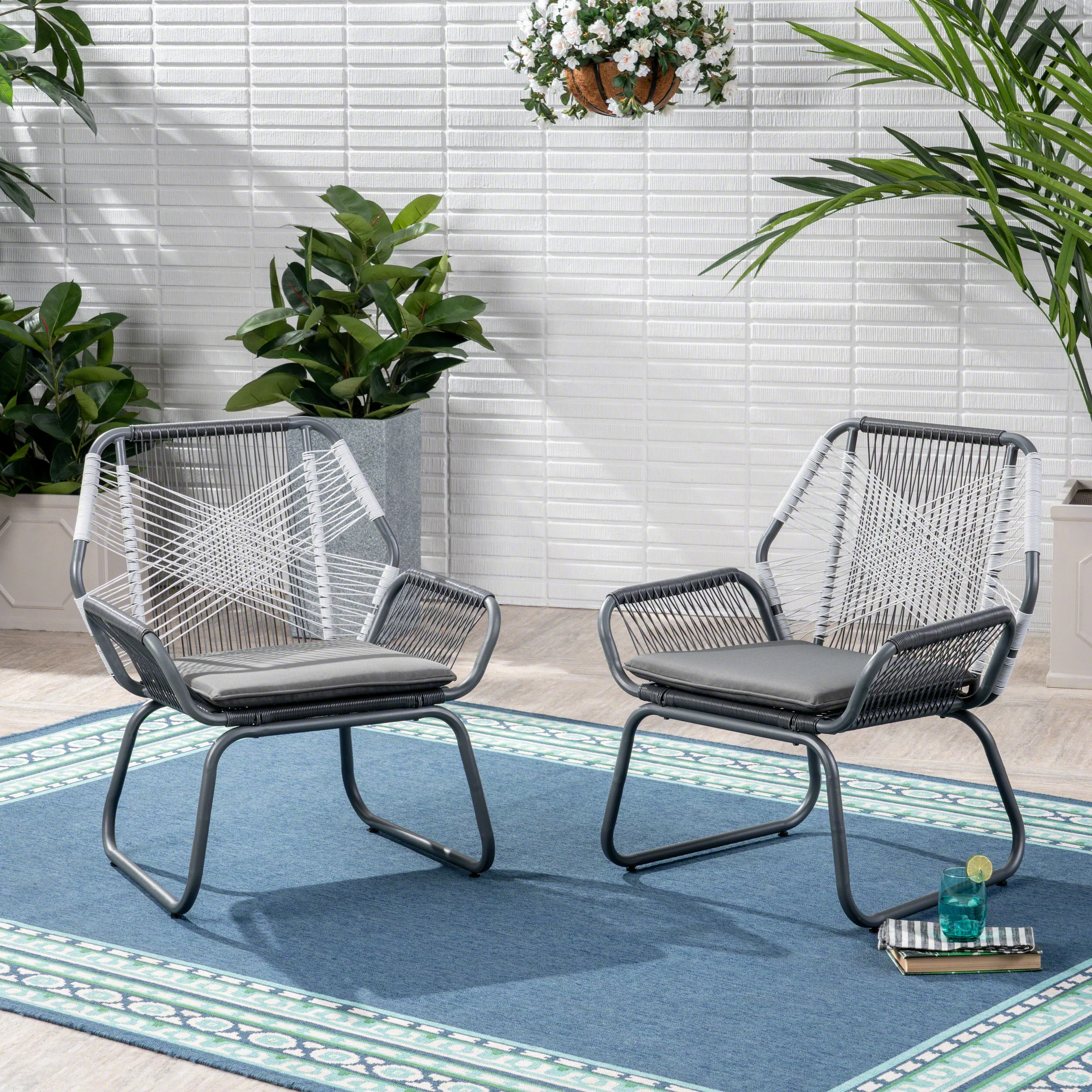 Lydia Outdoor Faux Rattan Club Chair (Set of 2) - furnishings