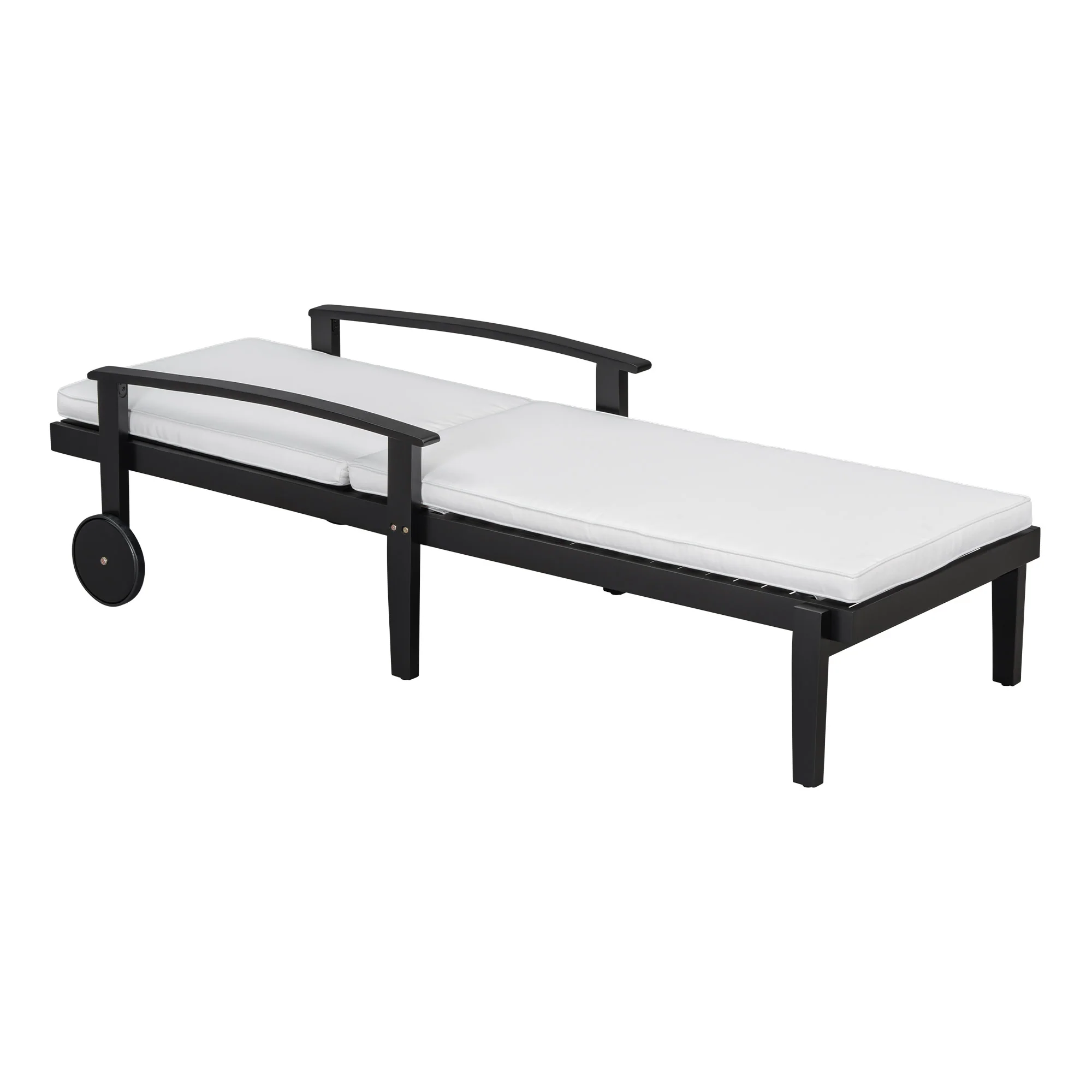 Pernel Patio Outdoor Chaise Lounge with Cushion with Wheels - furnishings