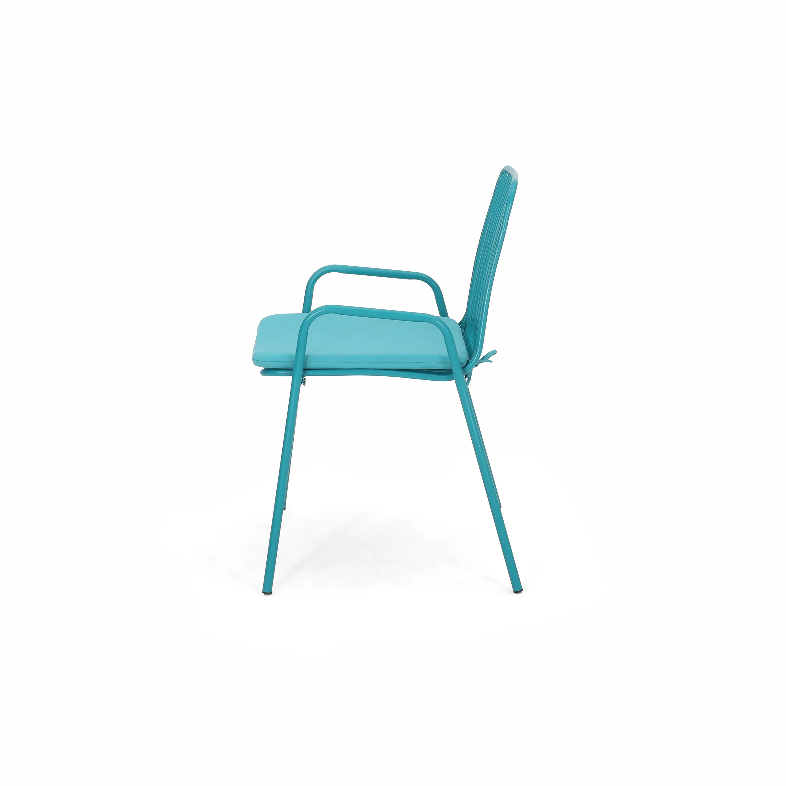 Ashwood Outdoor Modern Iron Club Chair with Cushion (Set of 2) - furnishings