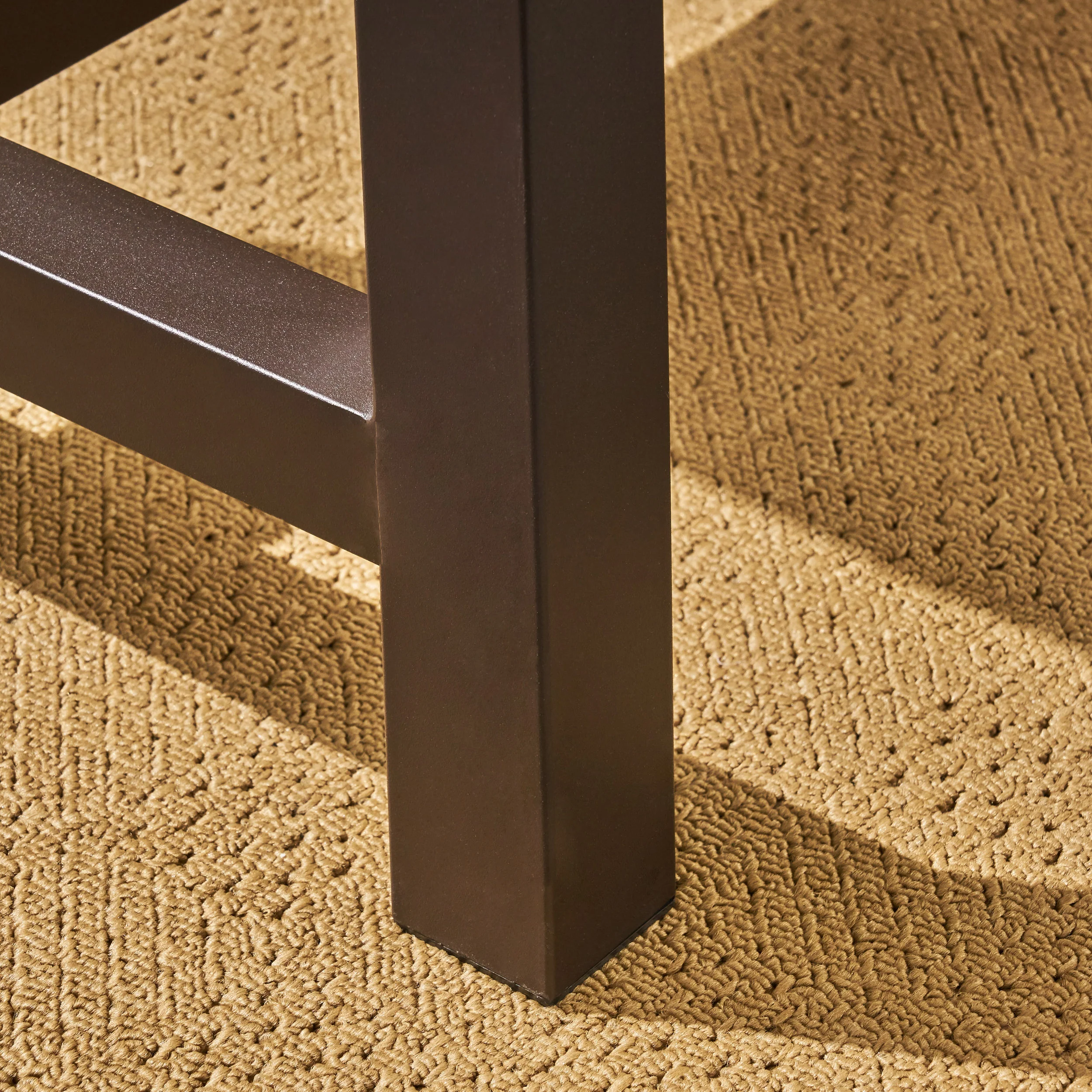 Carlie Outdoor Sandblast Finished Dining Table with Iron Legs - furnishings