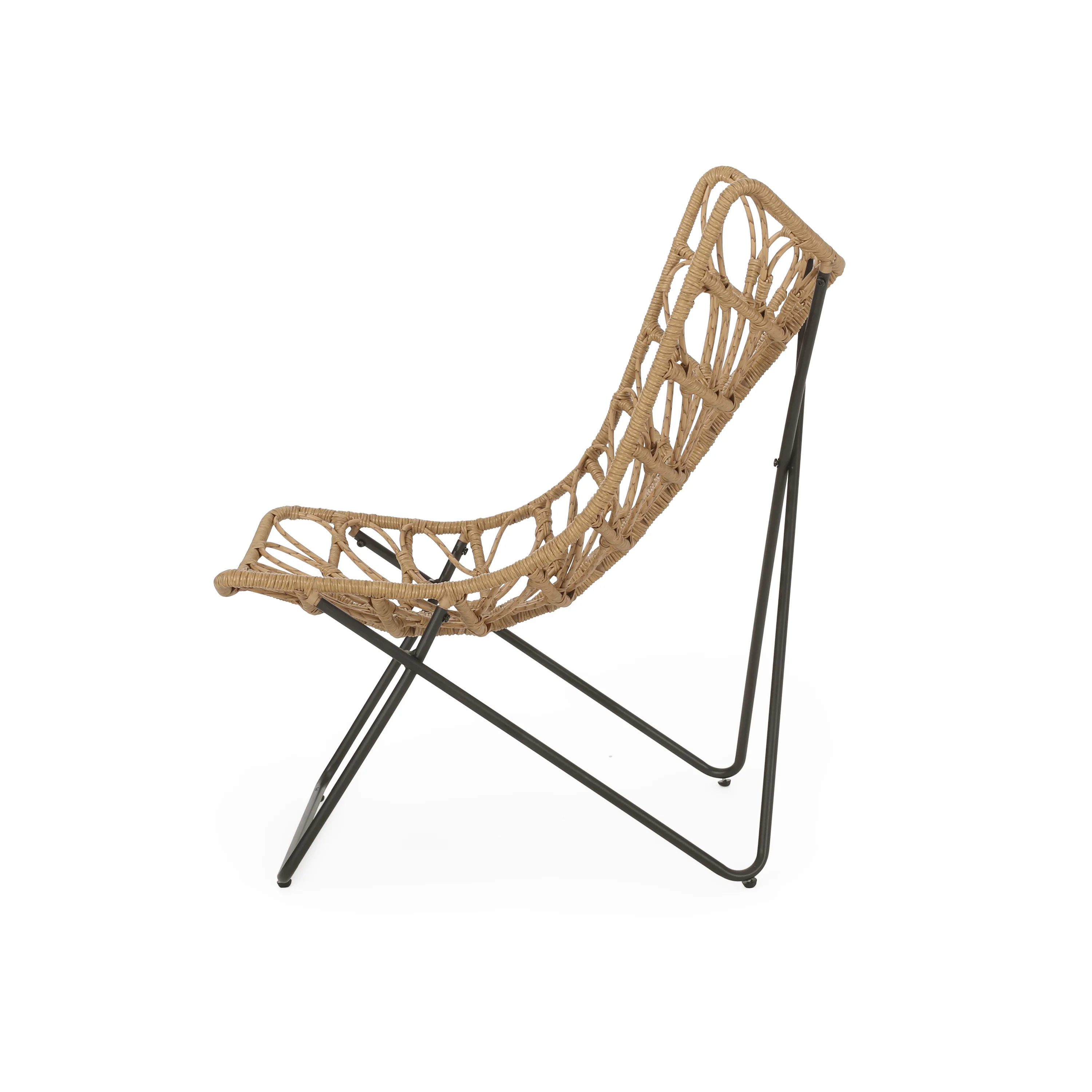 Danbury Outdoor Boho Modern Wicker 3 Piece Chat Set - furnishings