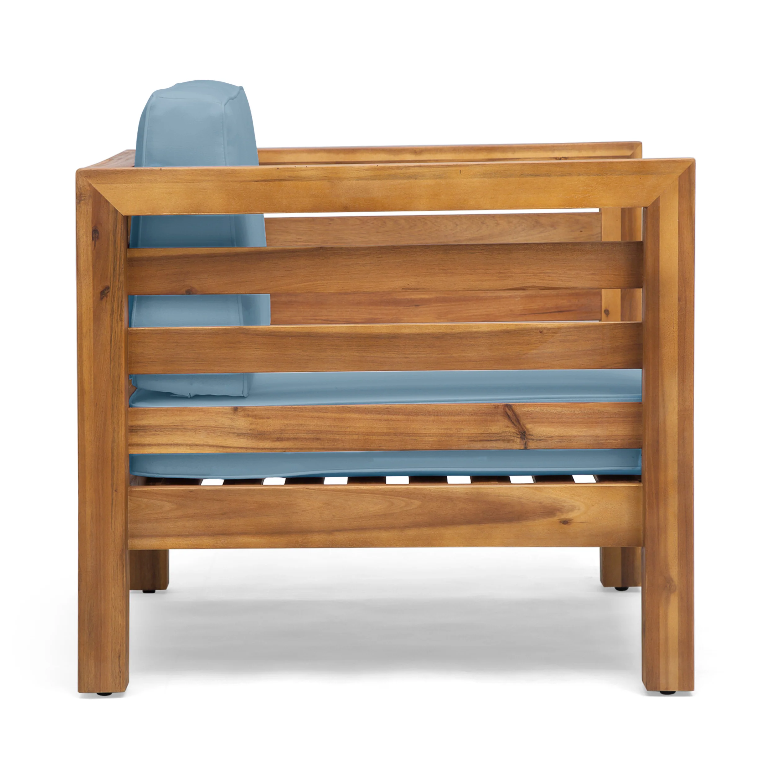 Emma Outdoor 4 Seater Acacia Wood Club Chair and Coffee Table Set - furnishings