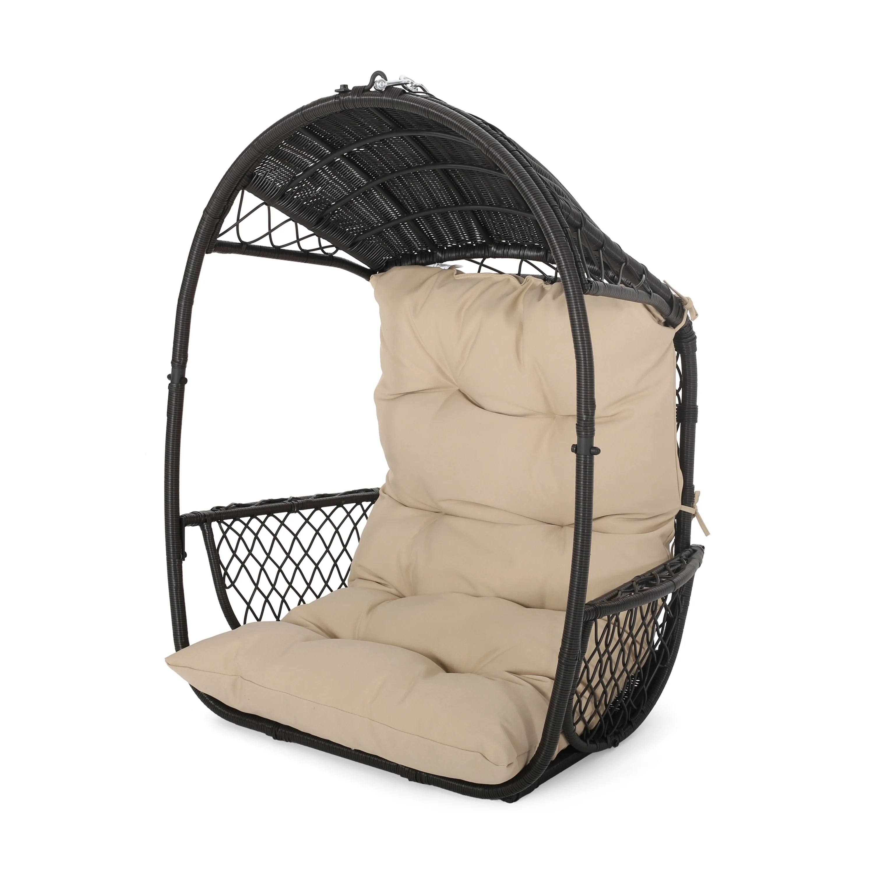 Primo Outdoor Wicker Hanging Basket Egg Chair with Stand - furnishings