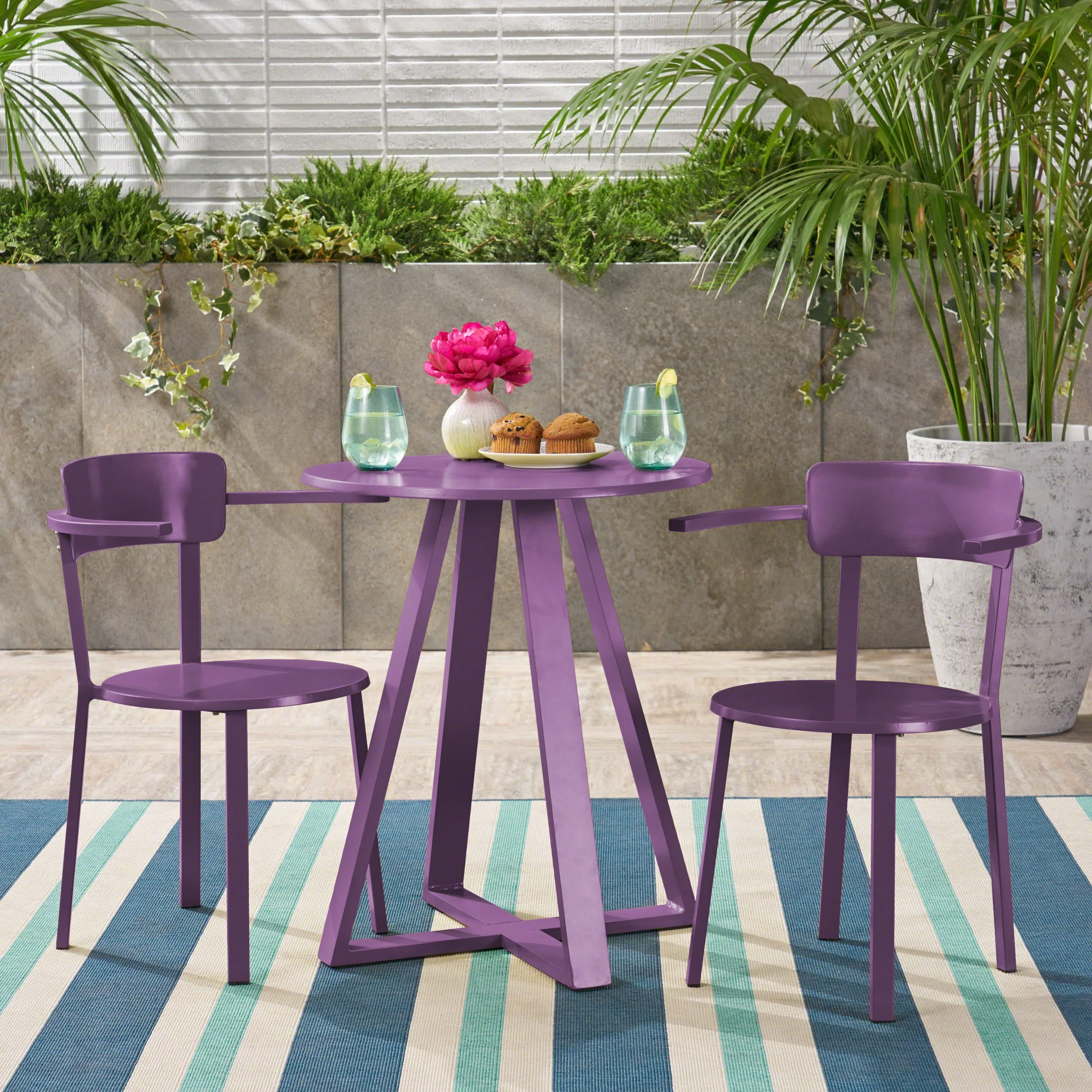 Kate Outdoor Iron Bistro Set - furnishings