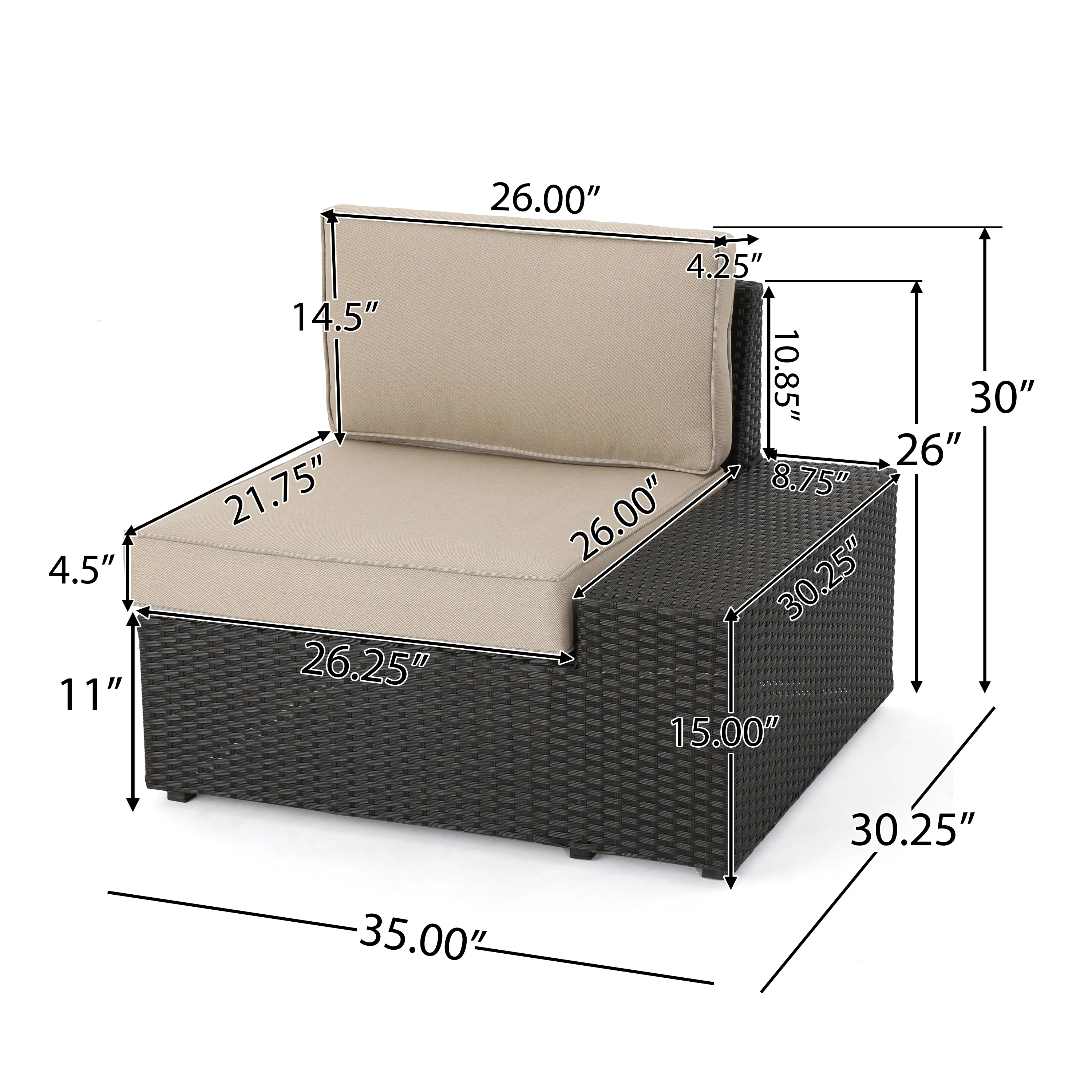 Reddington 7pc Outdoor Brown Wicker Sofa Set w/ Cushions - furnishings