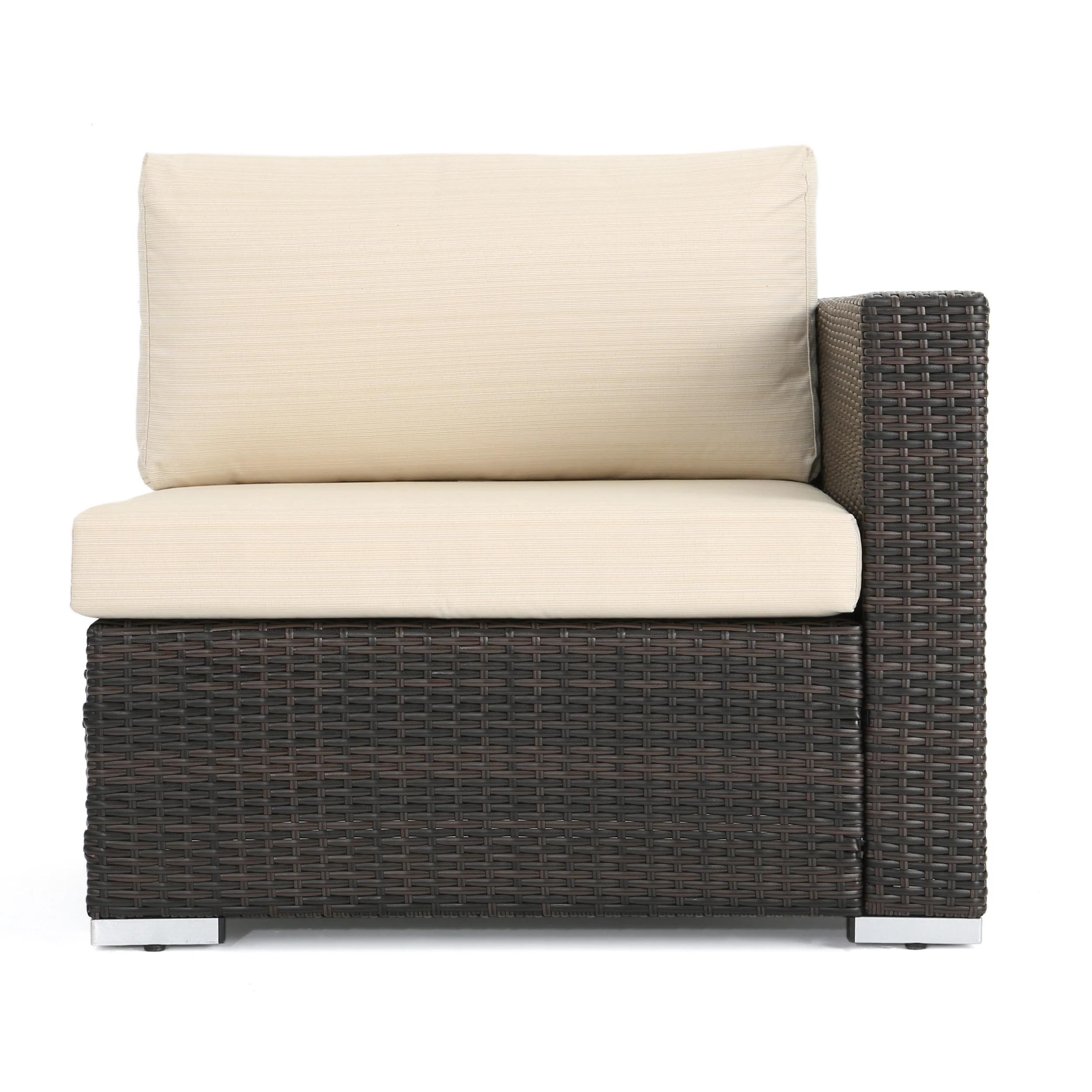 Samuel Outdoor 7 Seater Wicker Sofa Chat Set with Aluminum Frame and Cushions - furnishings