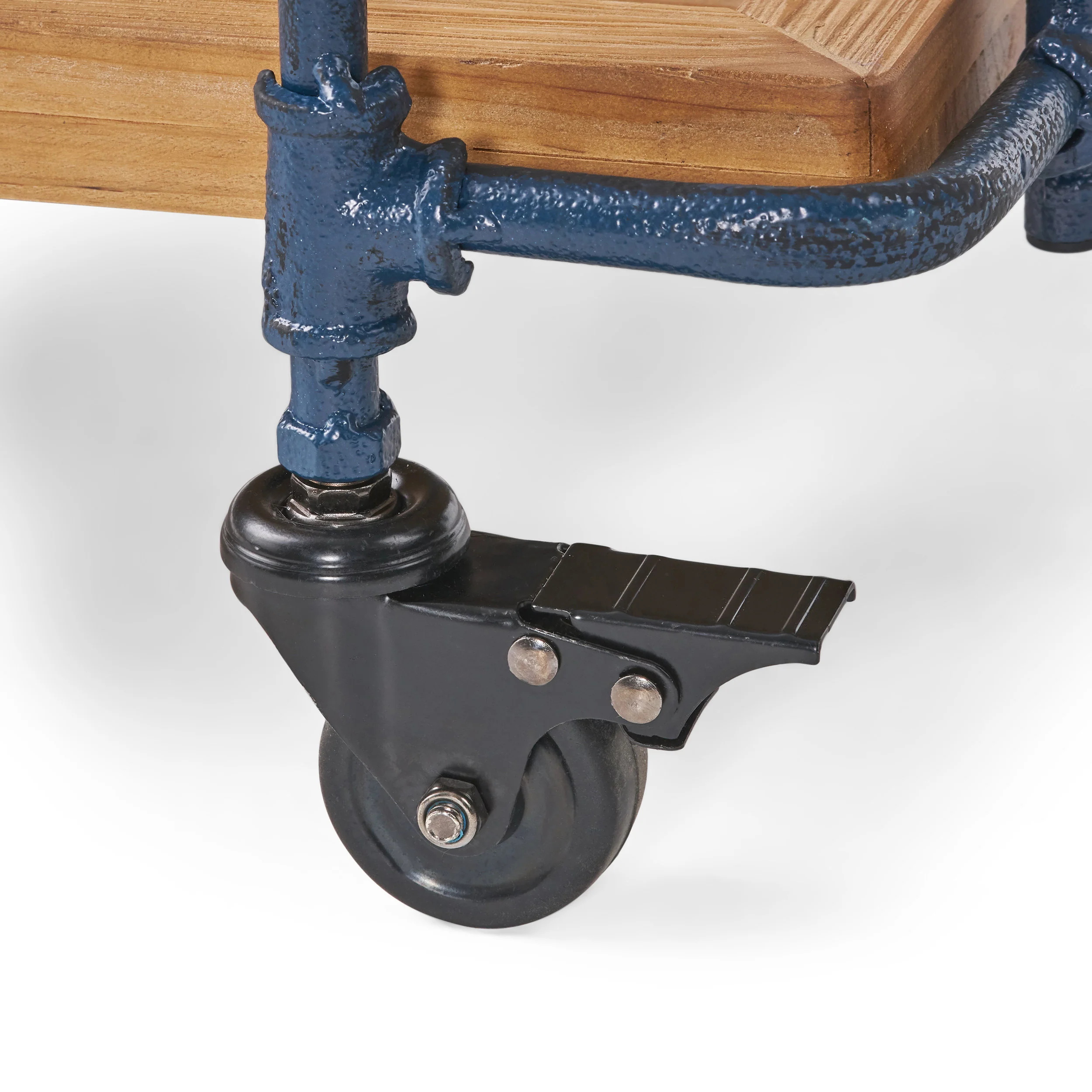 Samara Outdoors Natural Wood Finish Fir Wood and Iron Bar Cart - furnishings