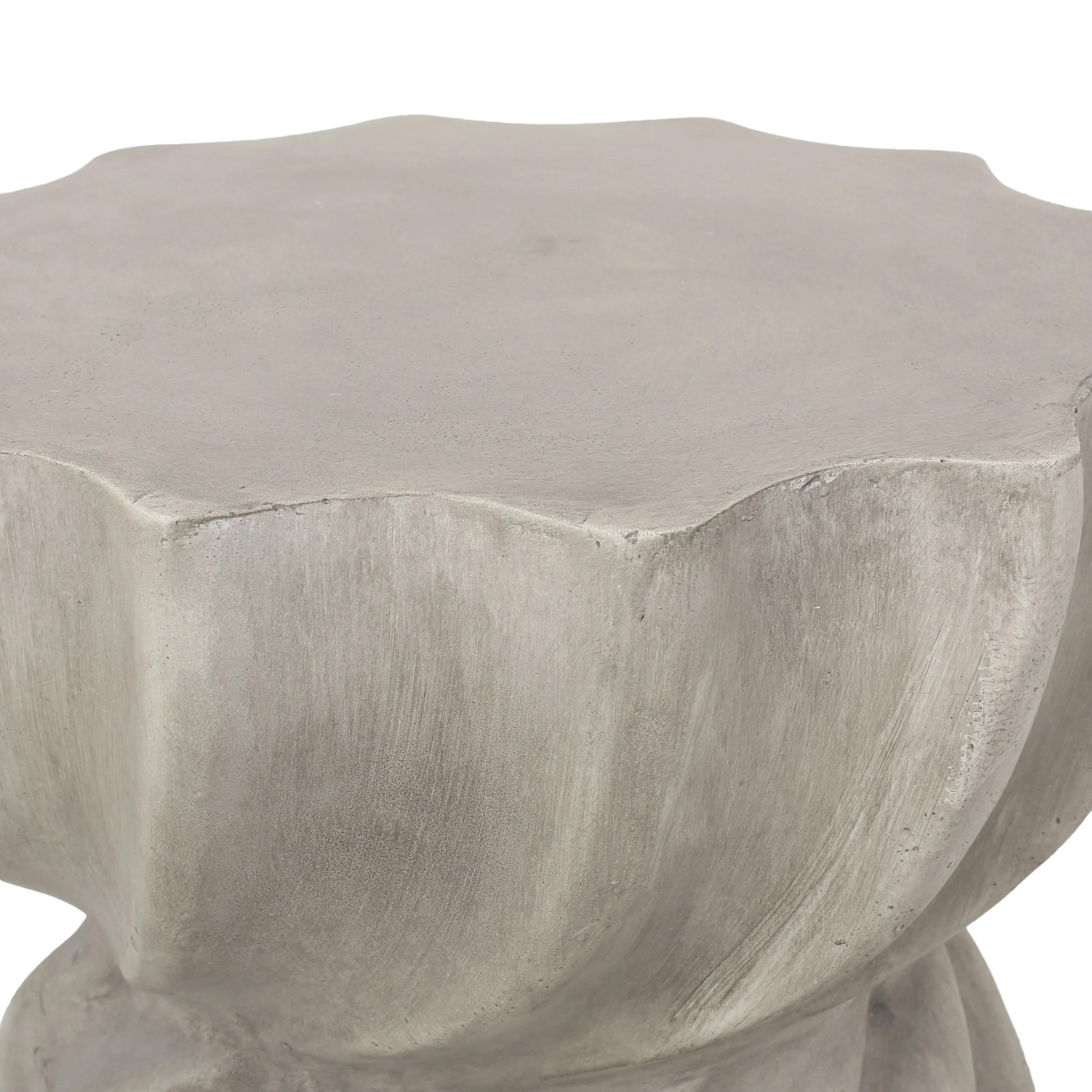 Giannis Outdoor Contemporary Lightweight Concrete Accent Side Table - furnishings