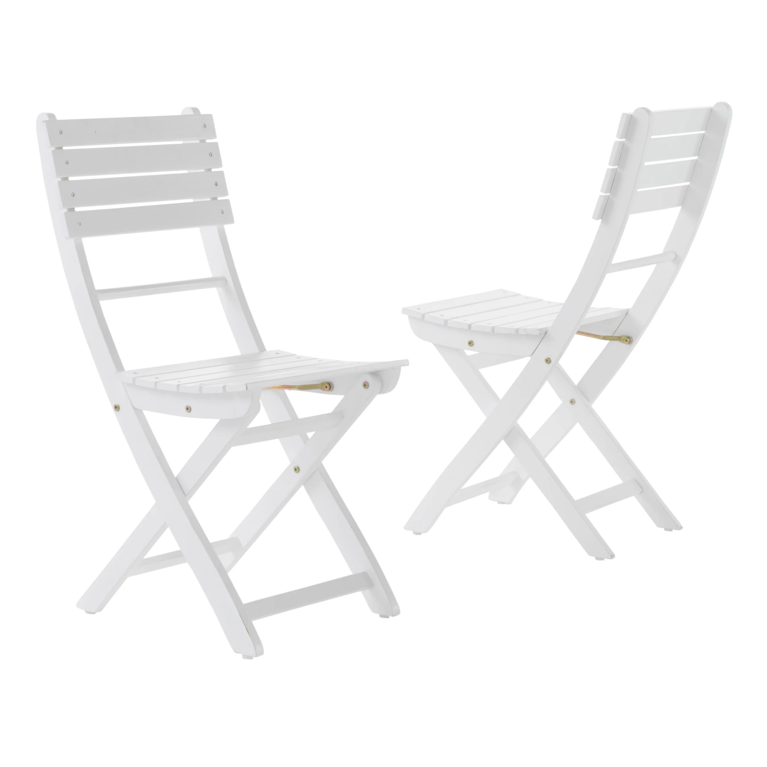 Vicaro Outdoor White Finish Acacia Wood Foldable Dining Chairs - furnishings