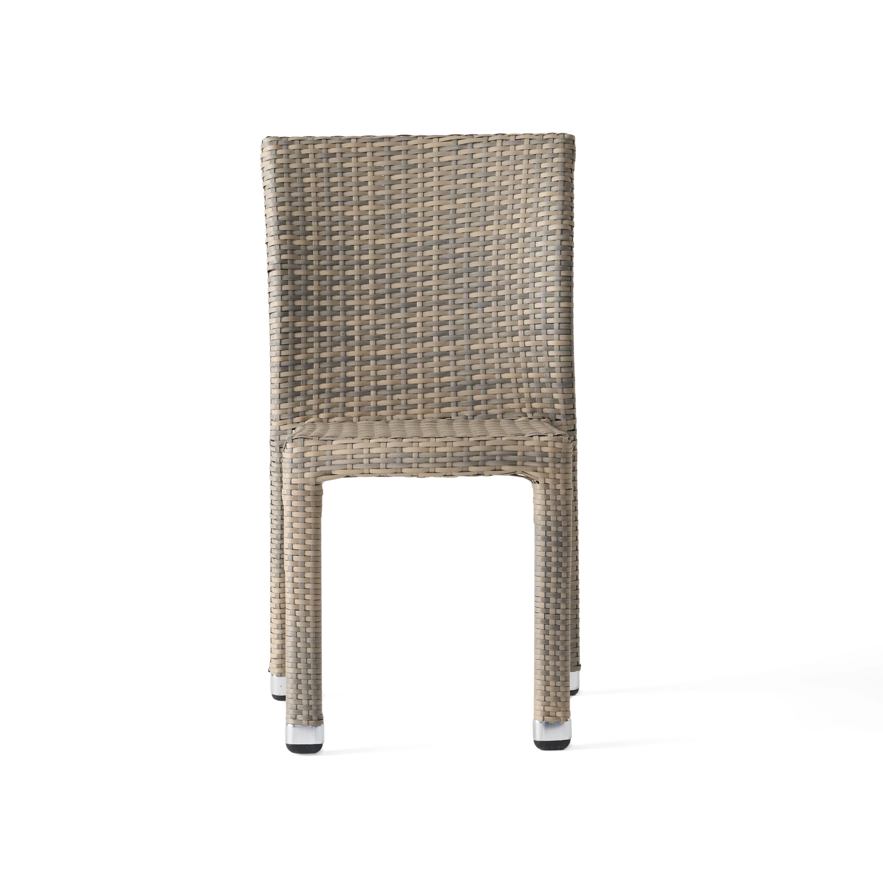 Dorside Outdoor Wicker Armless Stack Chairs With Aluminum Frame - furnishings