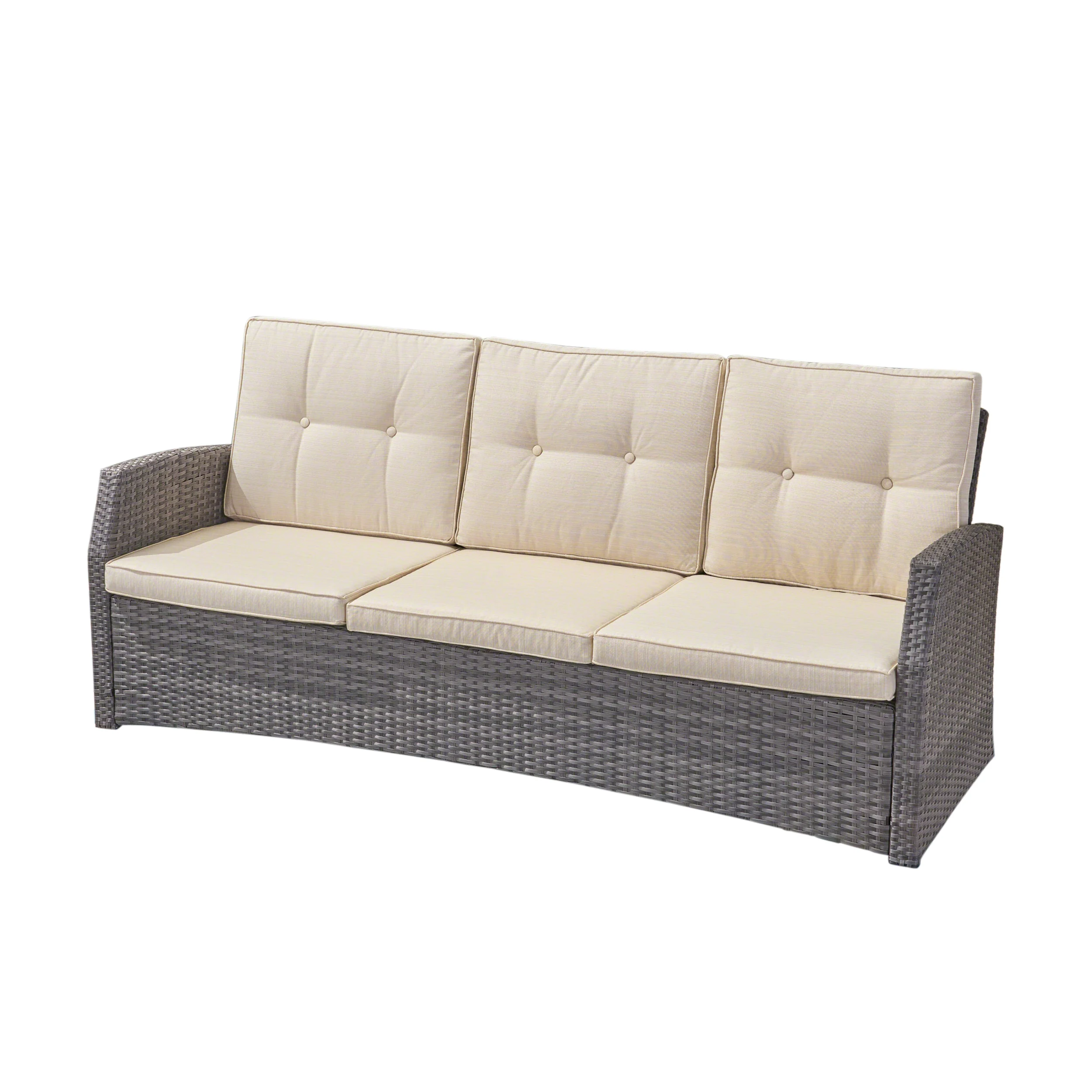Amigo Outdoor 3 Seater Wicker Sofa - furnishings