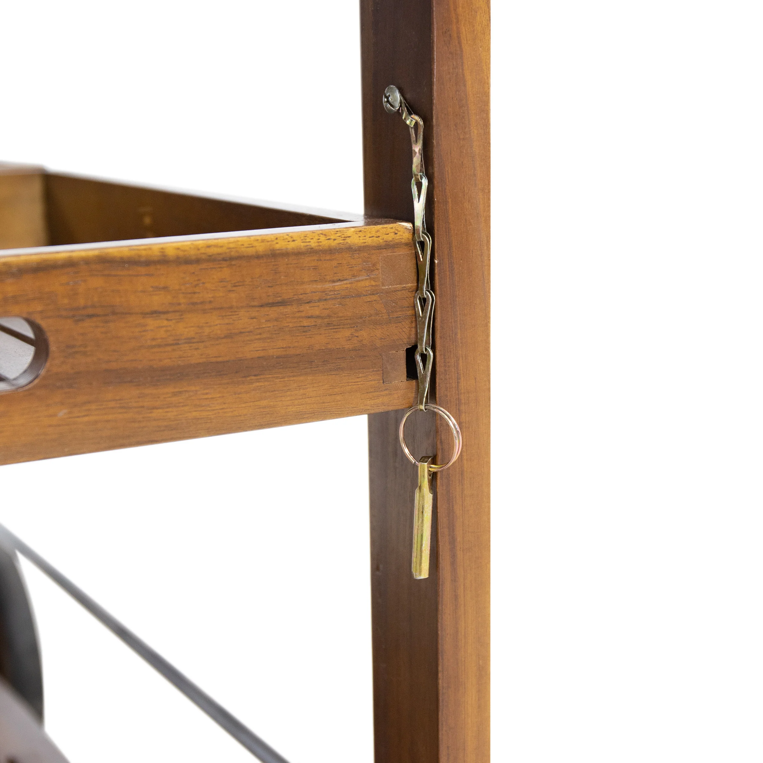 Cyndy Farmhouse Cottage Dark Oak Acacia Wood Bar Cart - furnishings