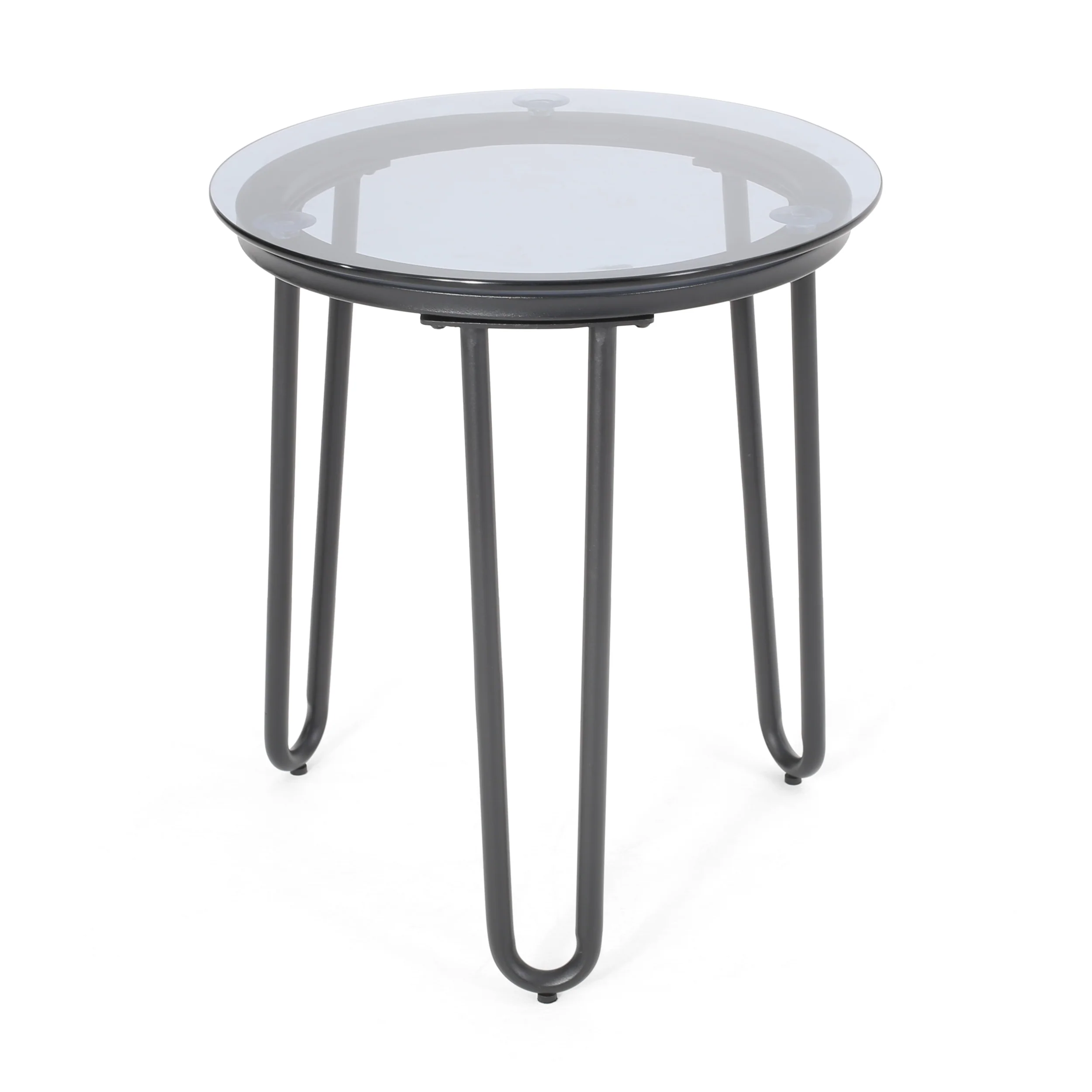 Morocco Modern Outdoor Side Table with Tempered Glass Top - furnishings