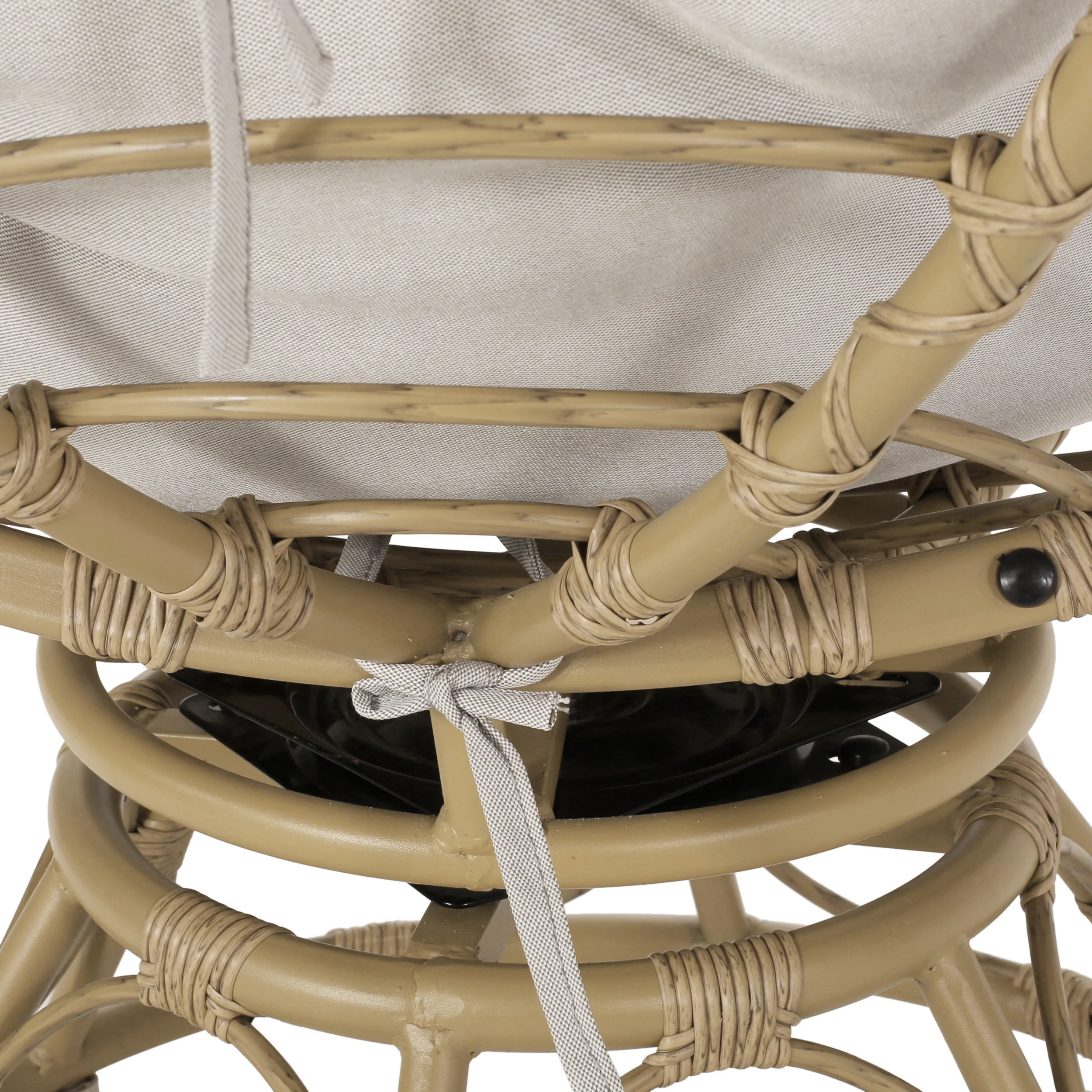 Andrus Outdoor Papasan Swivel Chair with Cushion - furnishings