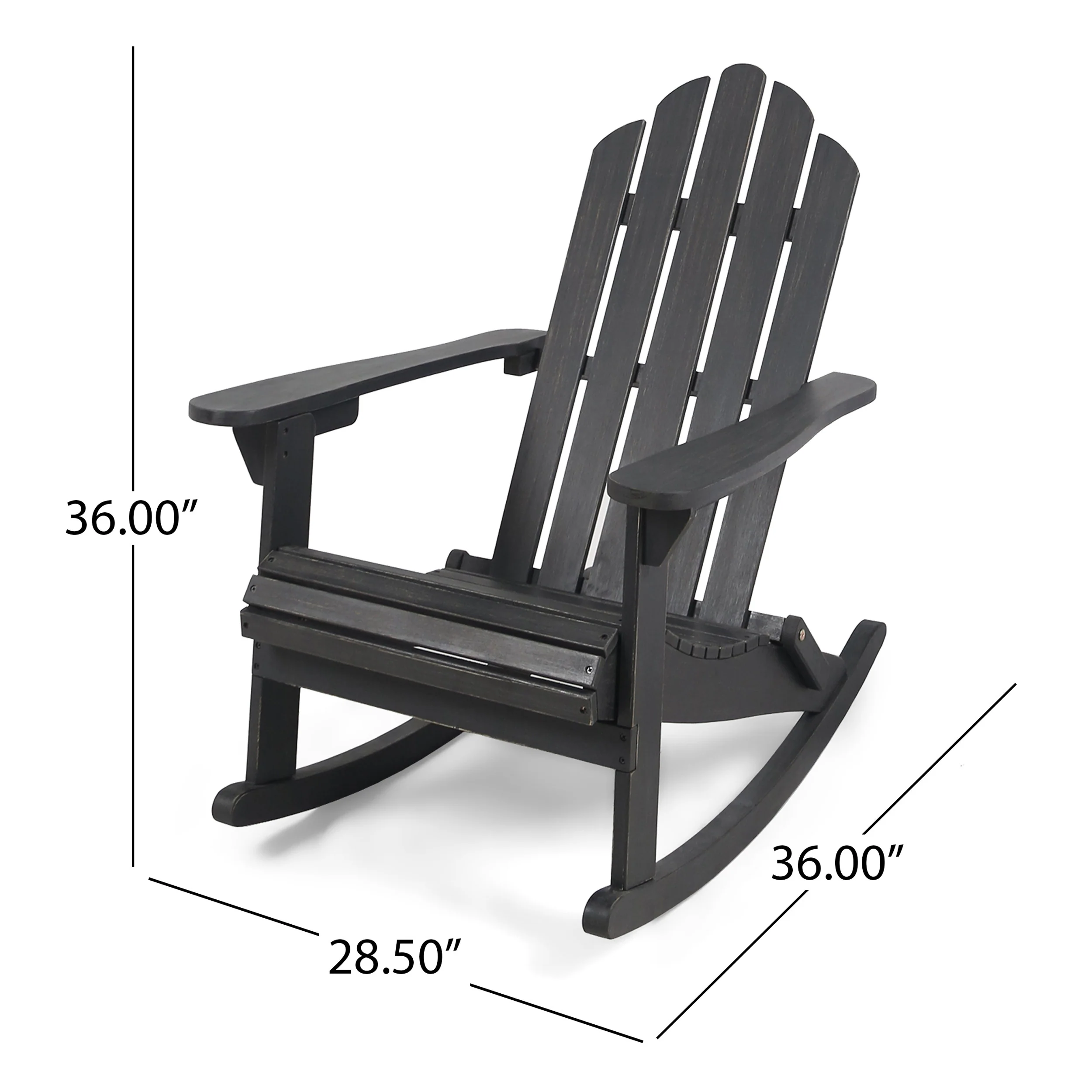 Cara Outdoor Adirondack Acacia Wood Rocking Chair - furnishings