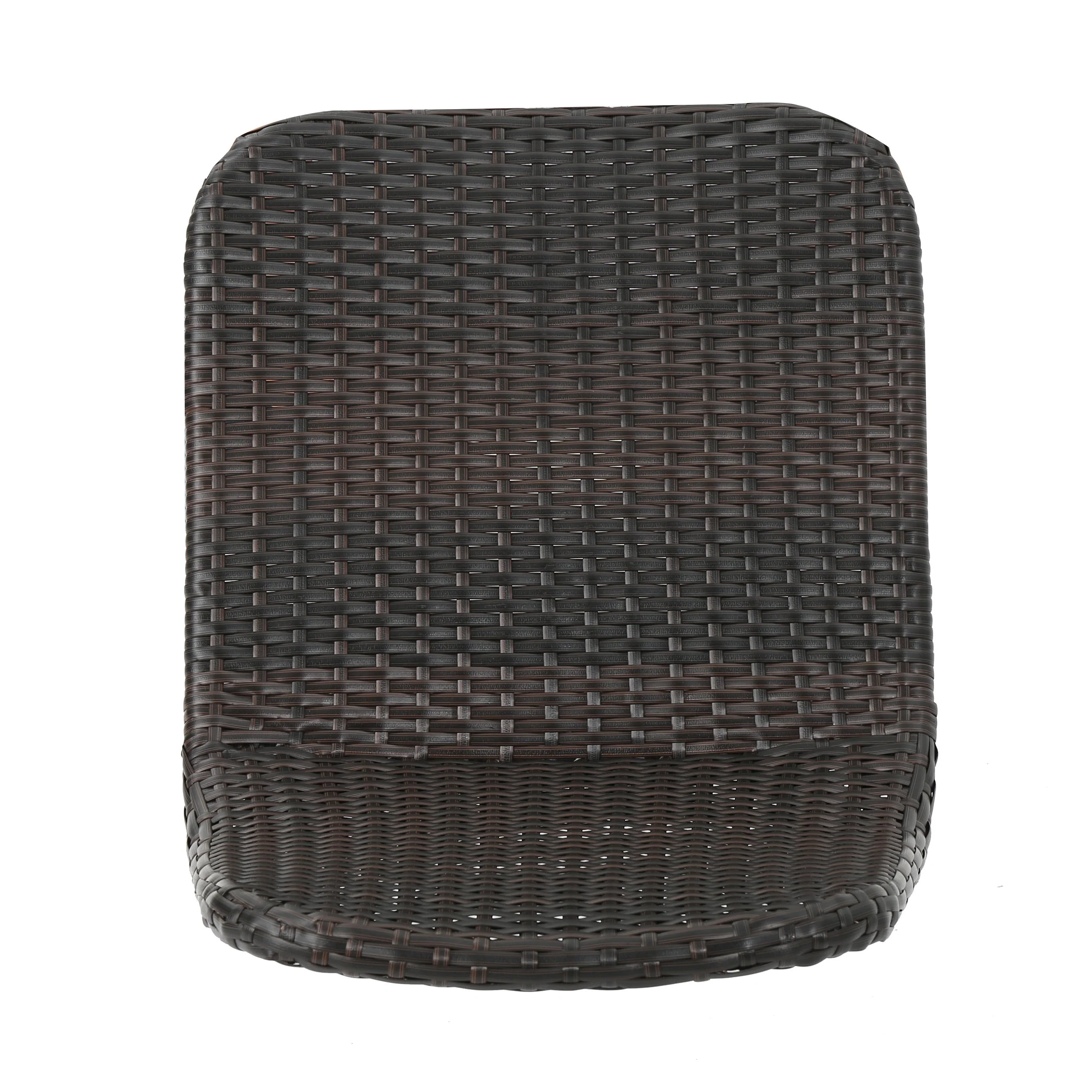 Gilda Outdoor Multibrown Wicker Dining Chairs with Dark Brown Powder Coated Legs - furnishings