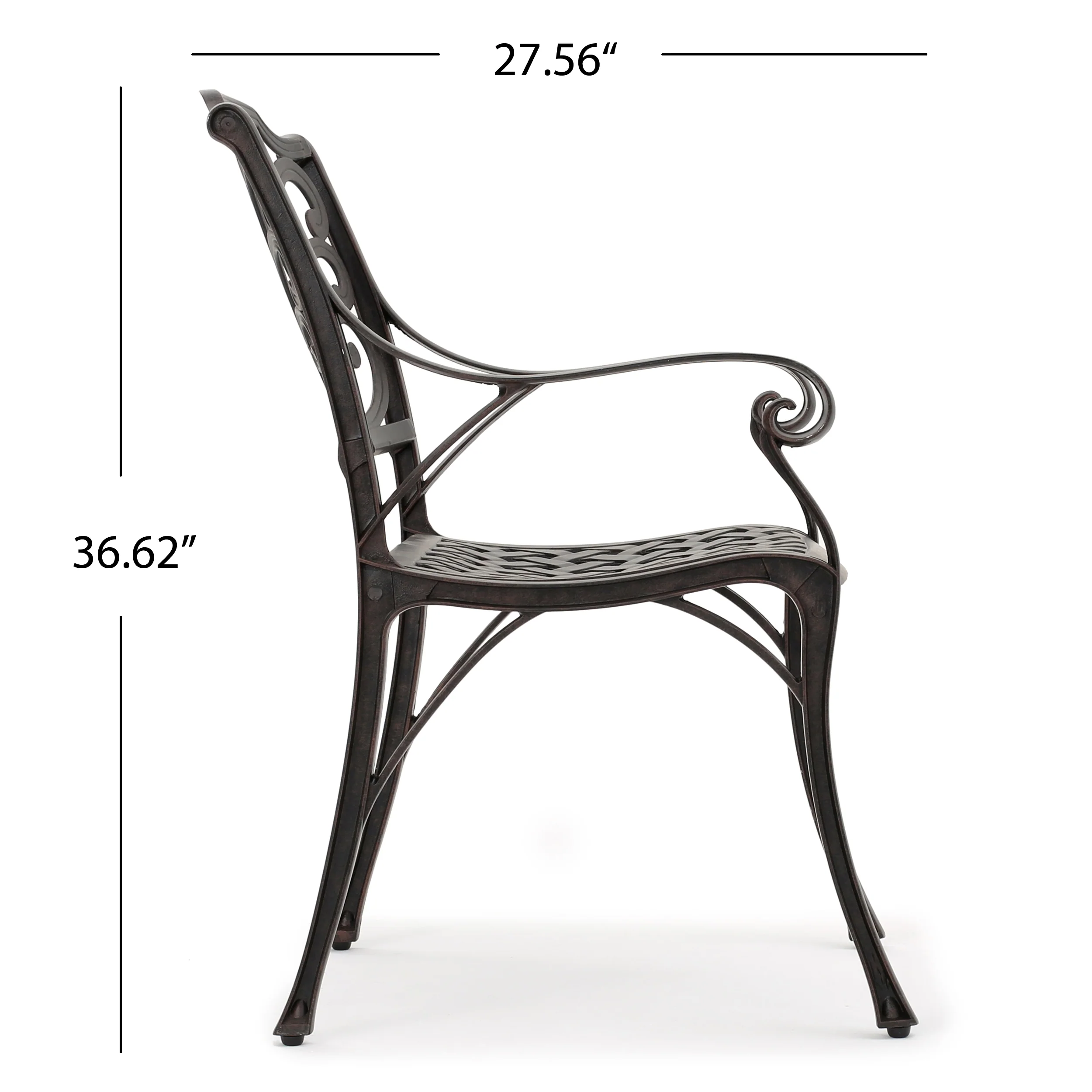 Fonzo Outdoor Bronze Cast Aluminum Dining Chairs (Set of 2) - furnishings