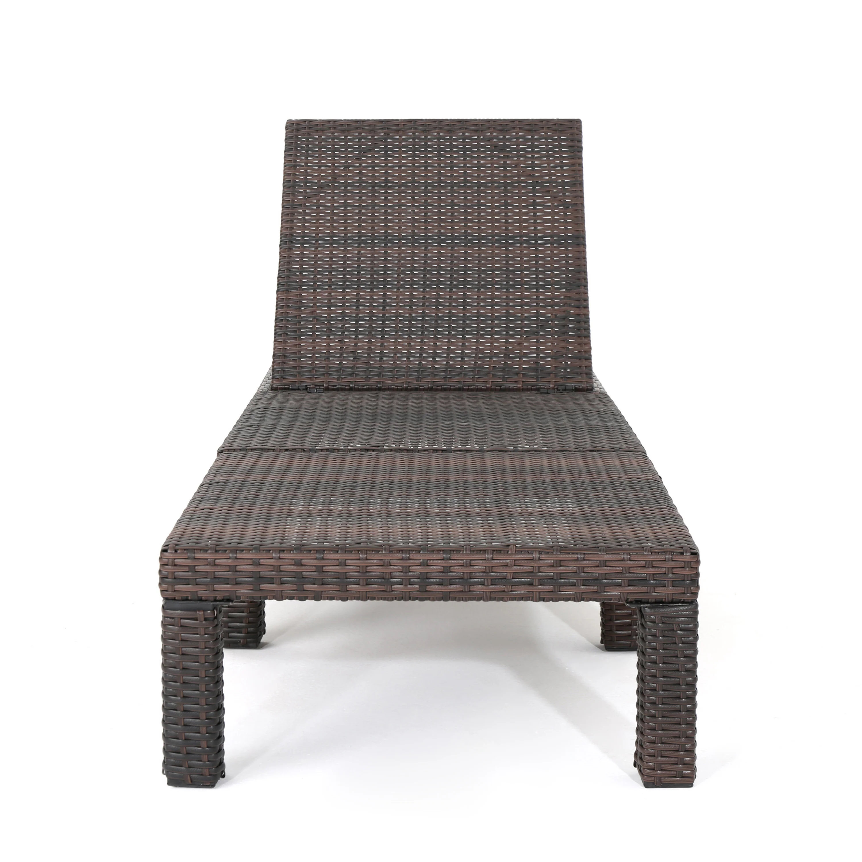 Joyce Outdoor Multi-brown Wicker Chaise Lounge without Cushion - furnishings