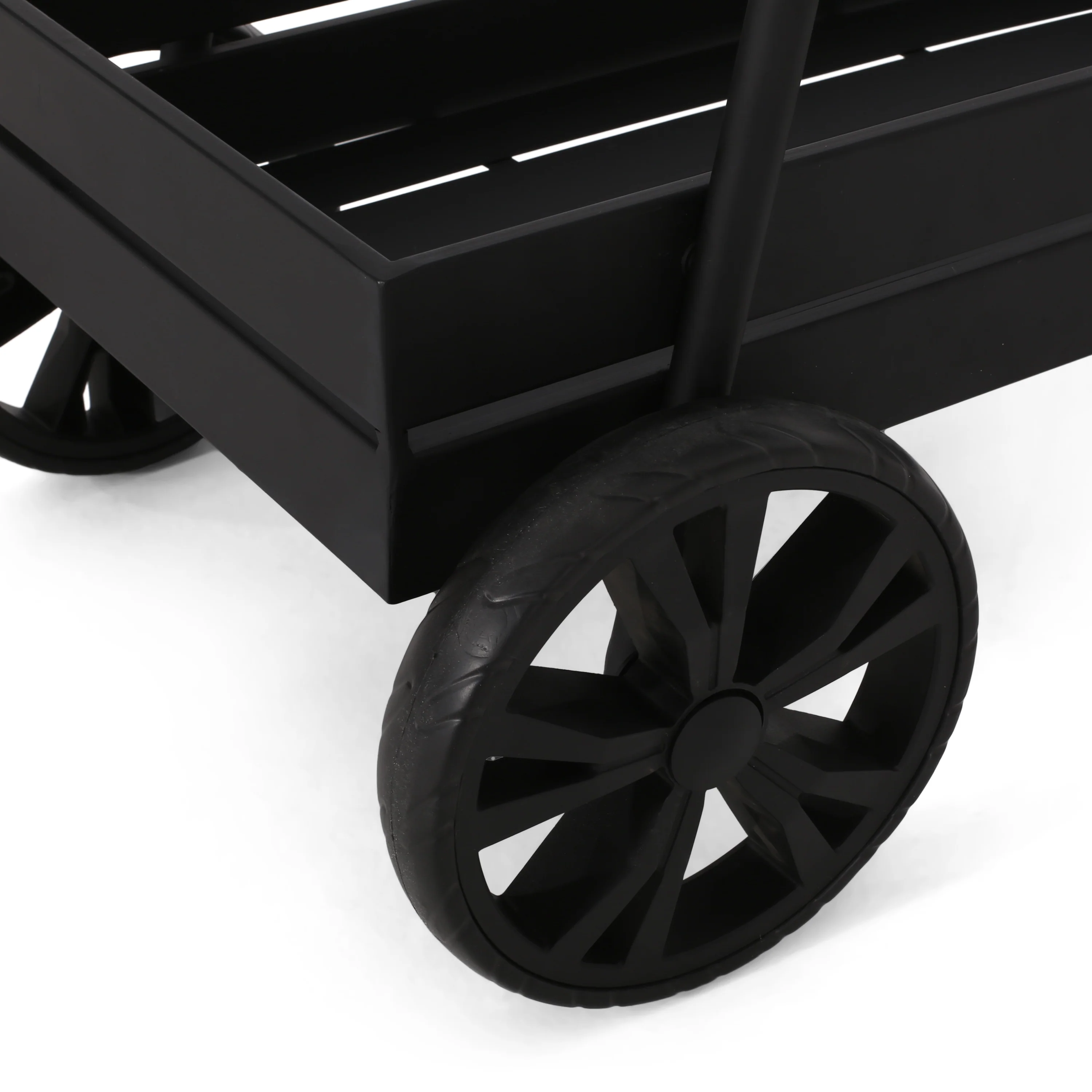 Wolfeboro Outdoor Metal 2 Tiered Bar Cart, Matte Black - furnishings